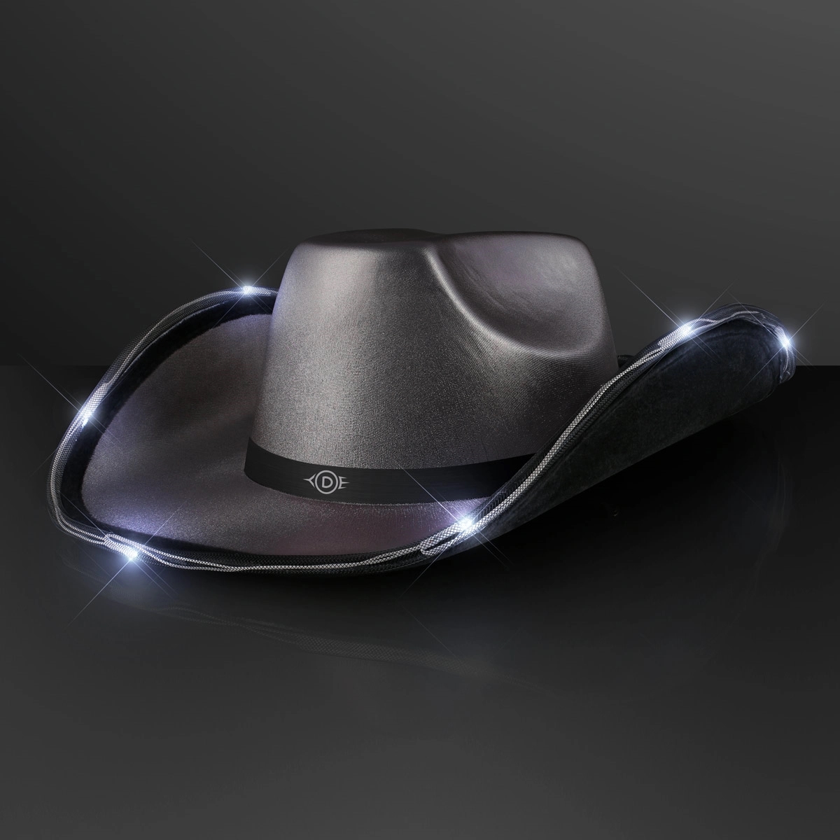 Deluxe Shiny Light Up Cowboy Hat with Black Band 11