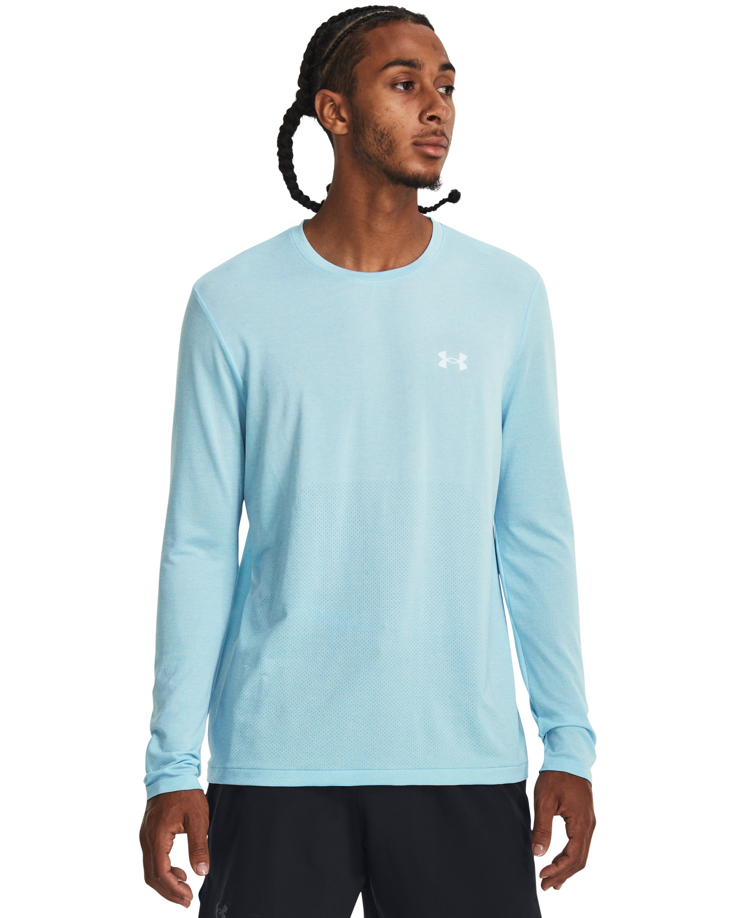 UA Seamless Stride Men's Long Sleeve, custom athletic wear with logo imprint 5