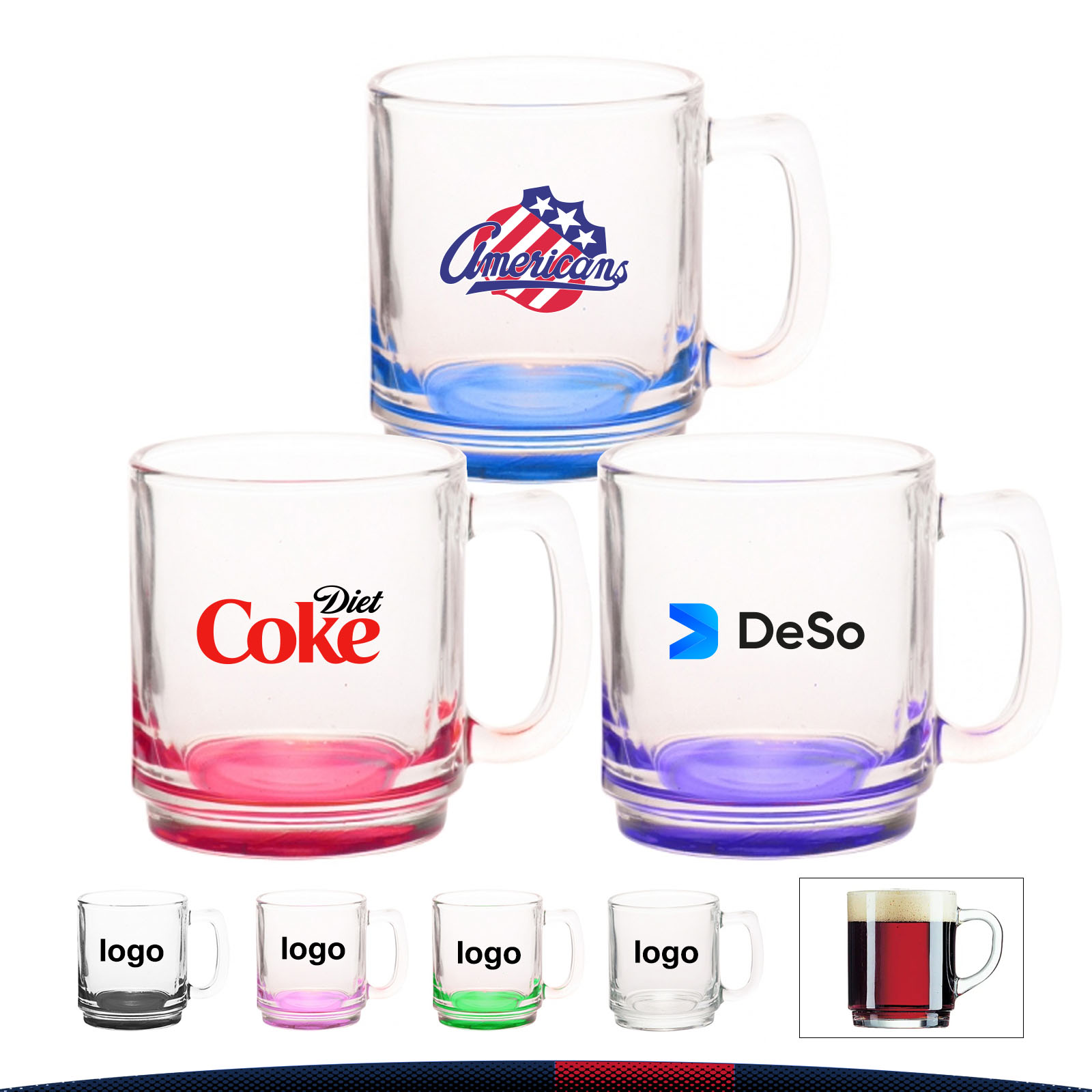 9 oz. Translucent Glass Coffee Mugs 9