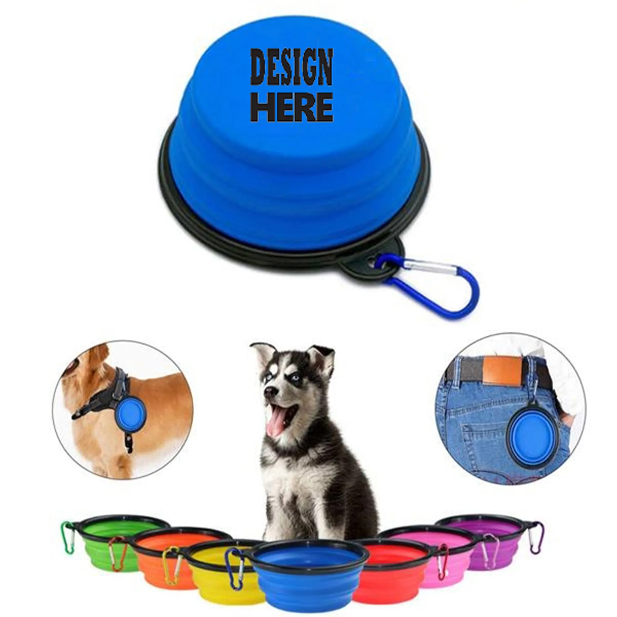 Collapsible Dog Bowl with Carabiner MOQ50 2