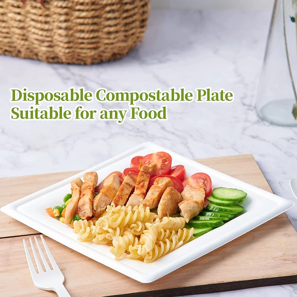 Biodegradable Disposable Square Plates 4