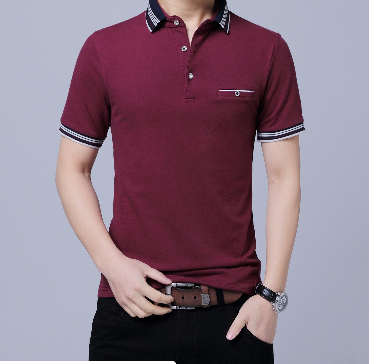 Classic Color Blocked Polo Shirt 6