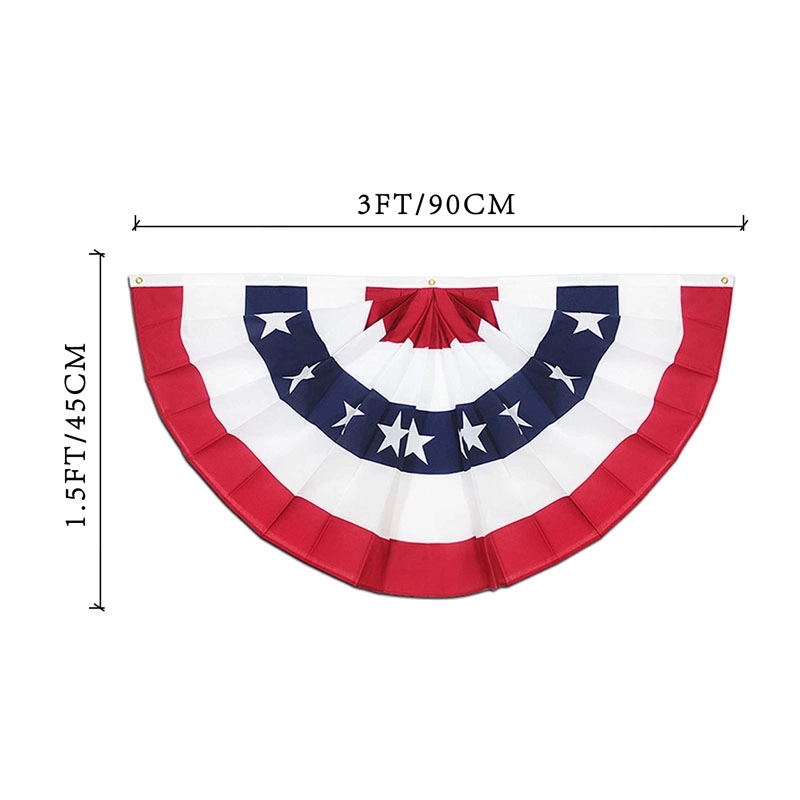 1.5x3ft USA Pleated Fan Flag 2