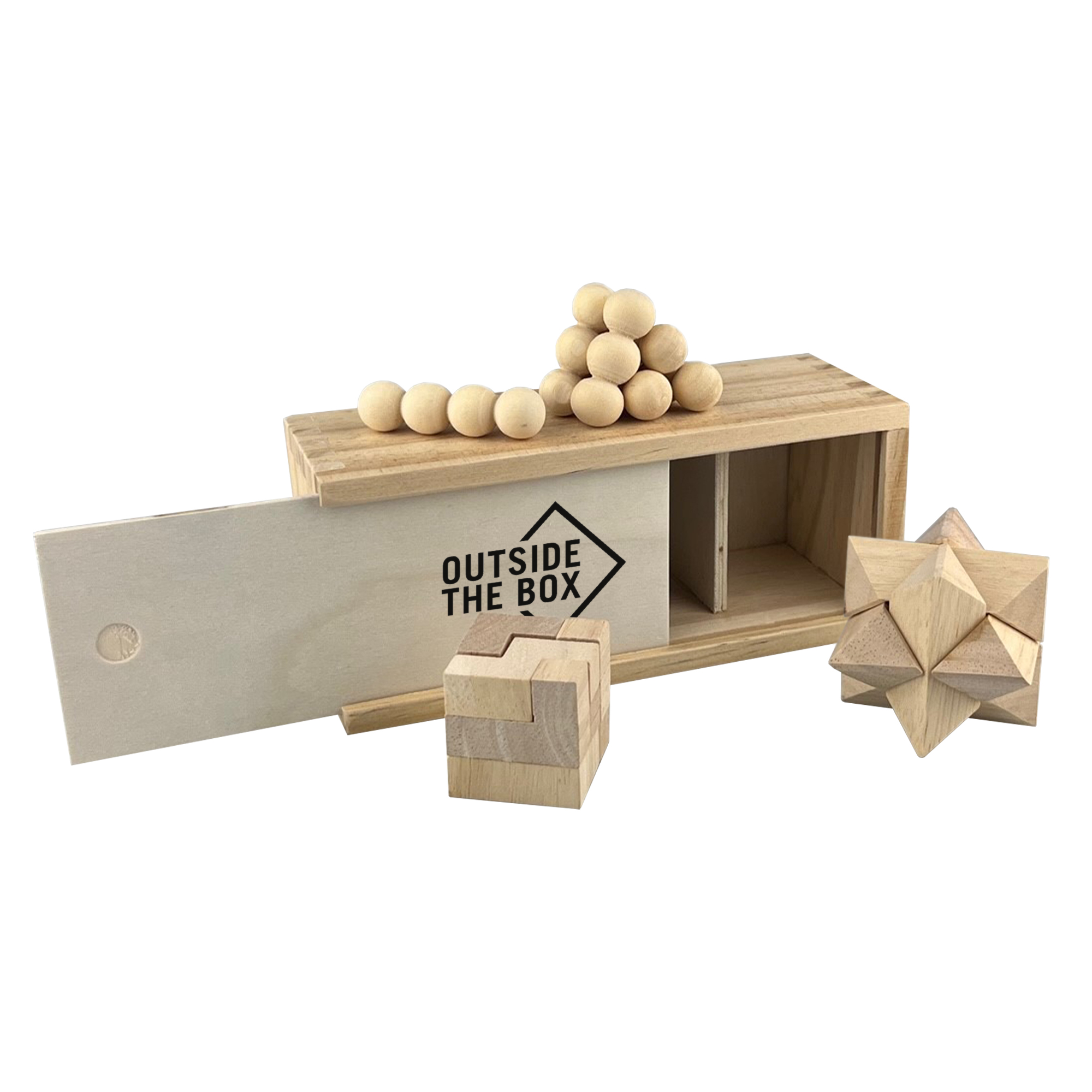 3 in 1 Wooden Brain Teaser 2