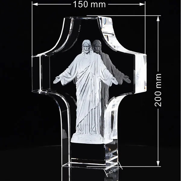 Standing Crystal Jesus Cross 3
