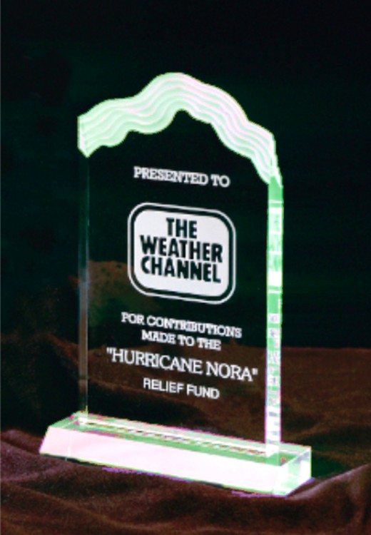 5" x 8-5/8" Jade White Cap Edge Acrylic Award 2