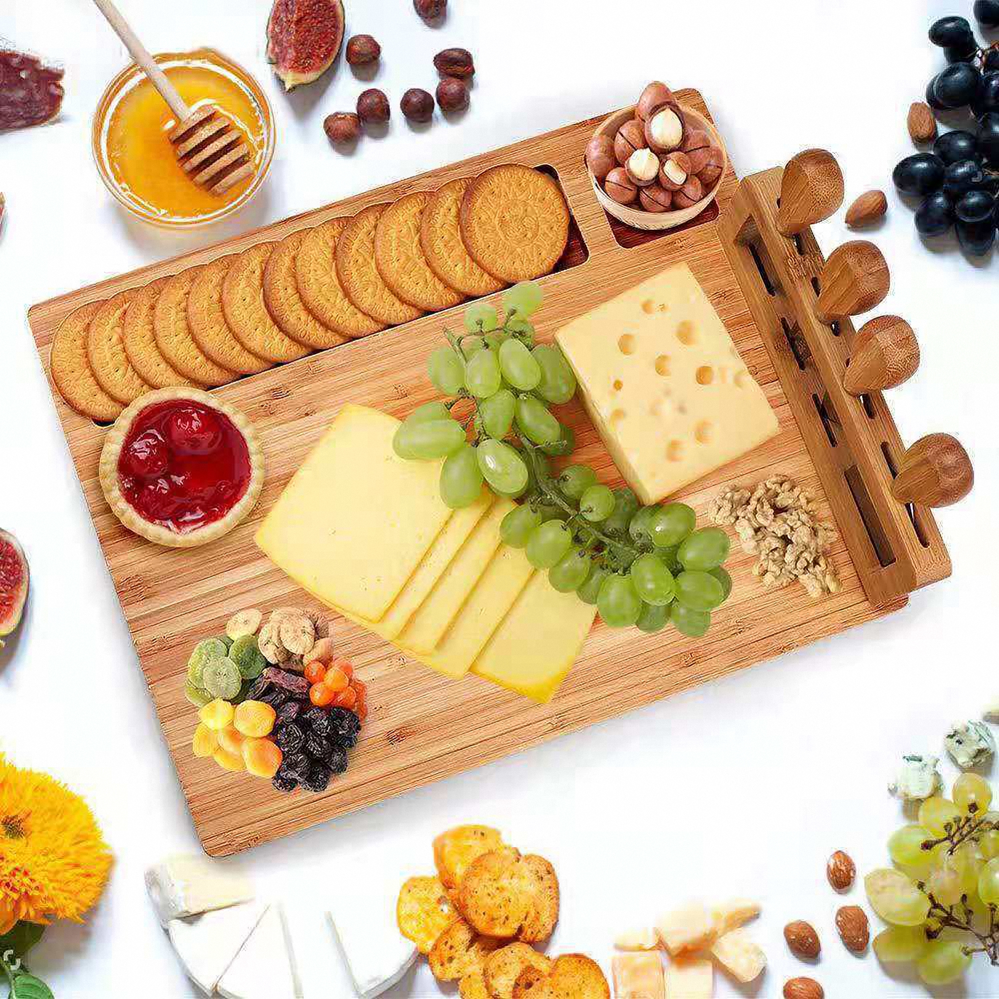 Bamboo Cheese Board and Knife Set 2