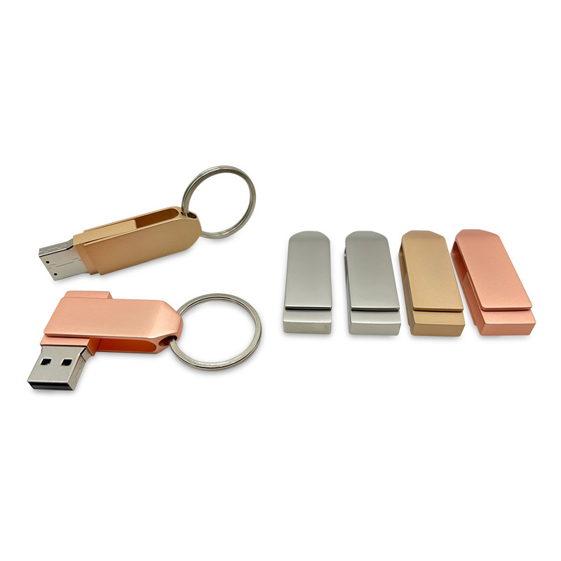 360 Degree Rotatable Metal USB Flash Drive with Key Ring 4