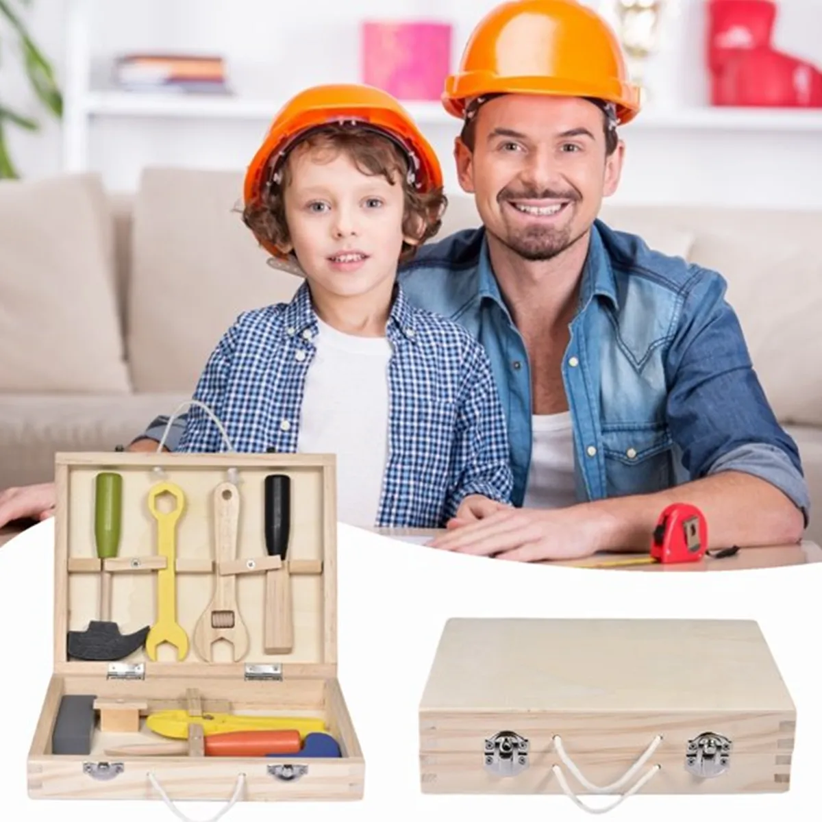 Funny Educational Wooden Maintenance Combination Tool Kit 8