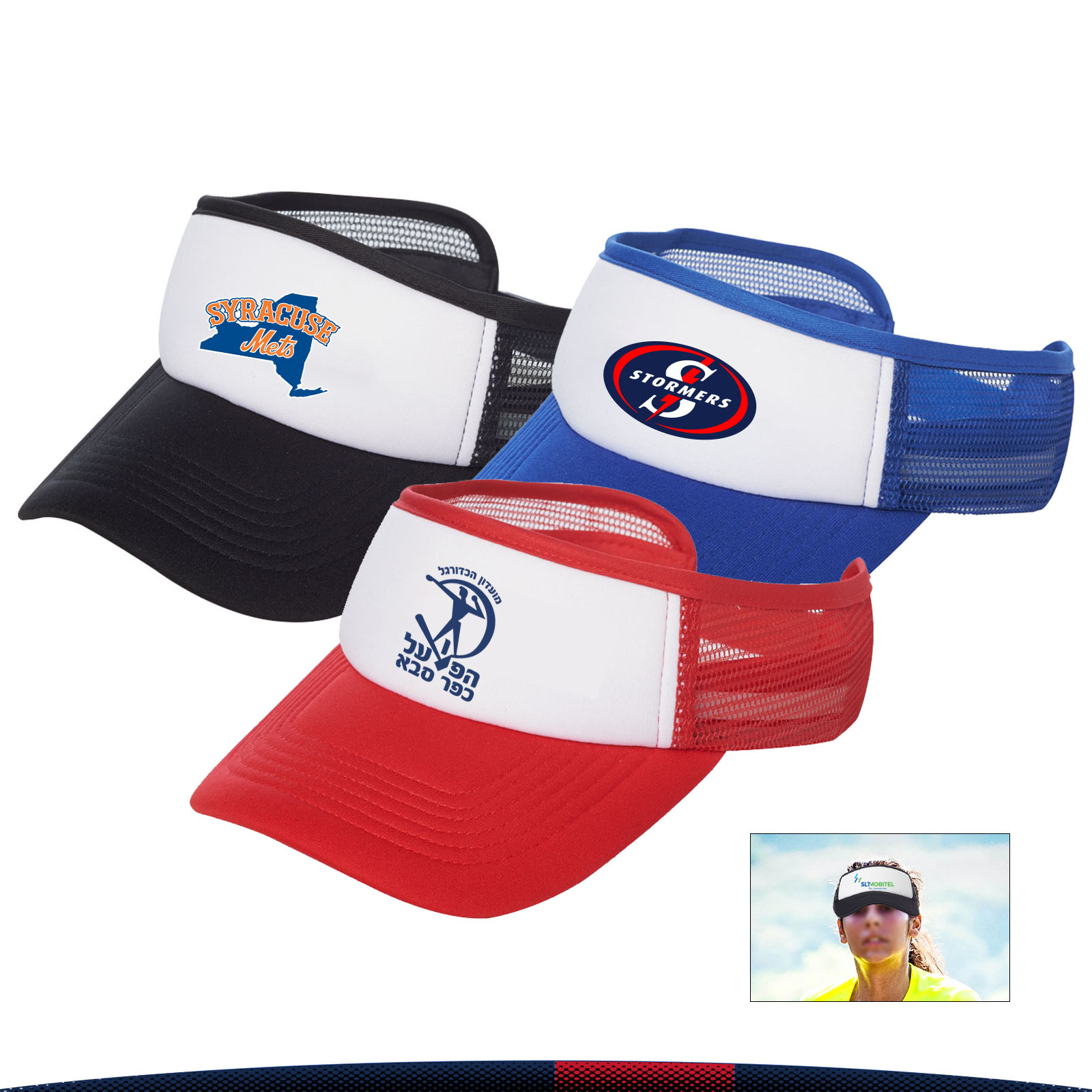 Snazzy Two Tone Polyester Visors 4