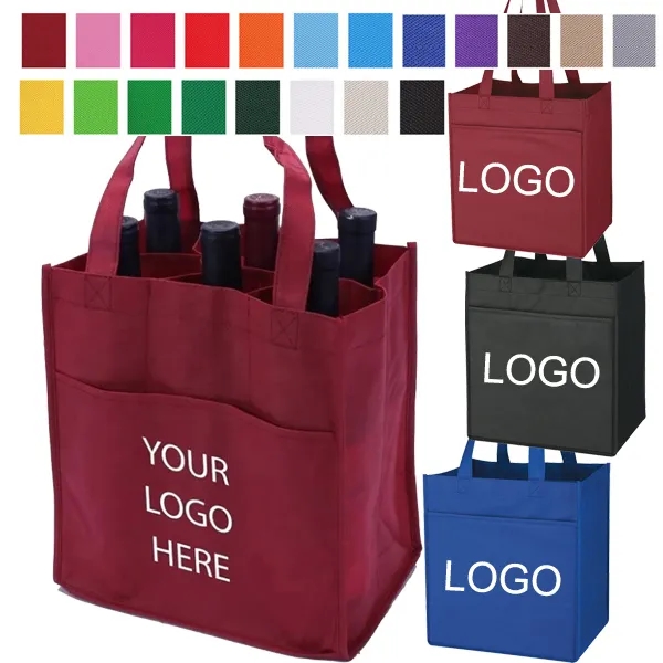 Non-Woven 6 Bottle Wine Tote Bag 2
