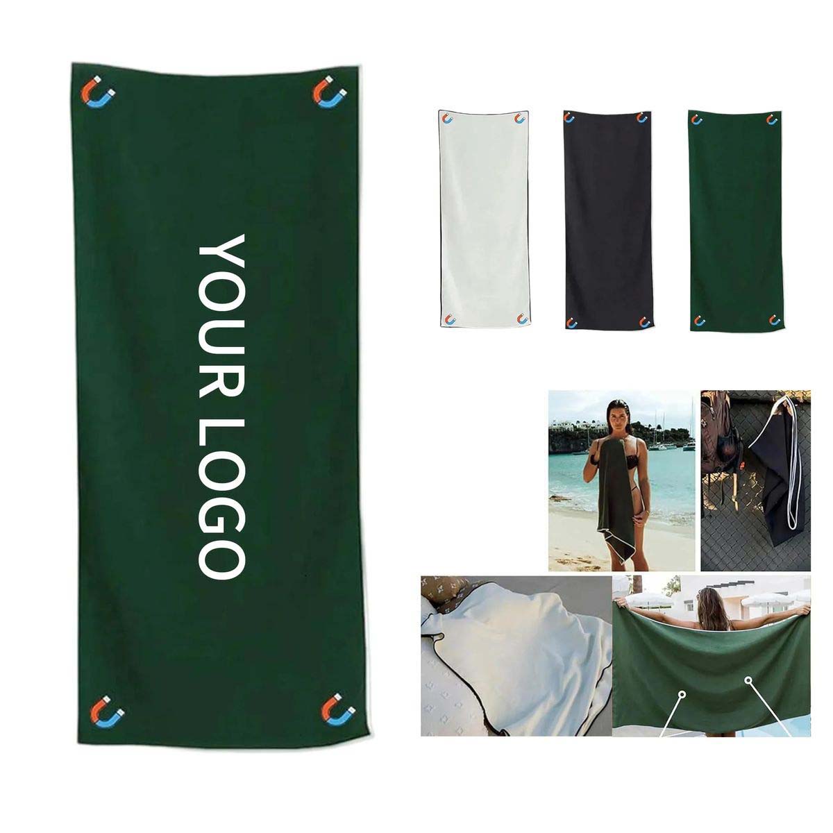 Absorbent Magnetic Bath Towel with Microfiber 5