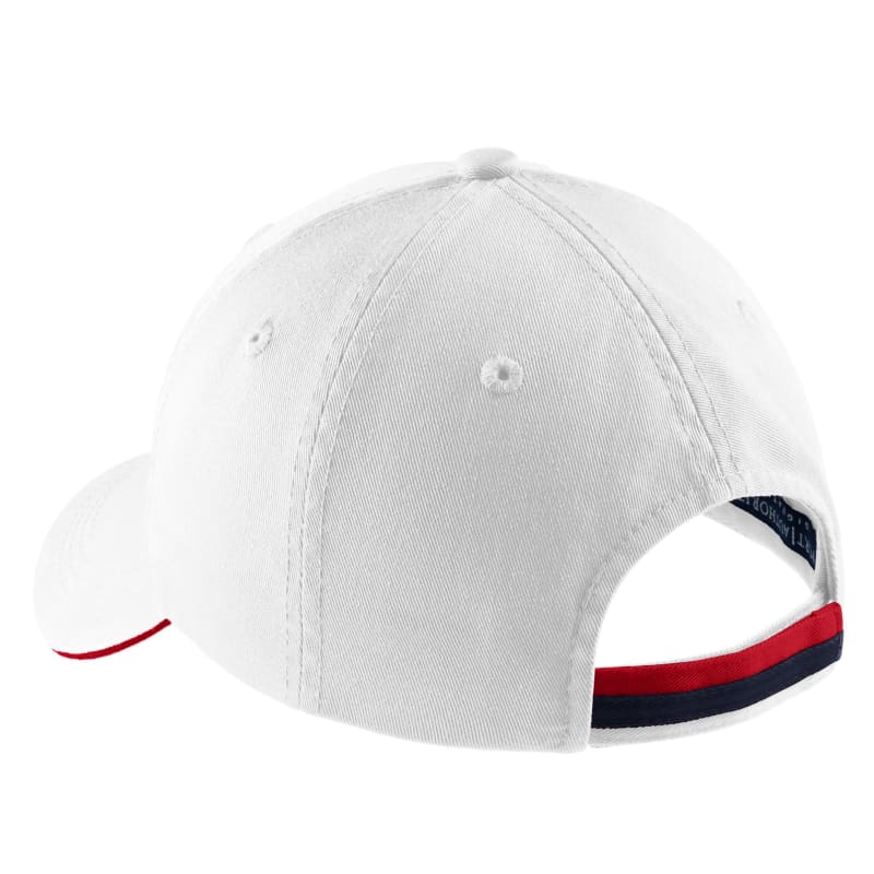 Port Authority Sandwich Bill Cap With Striped Closure. 10