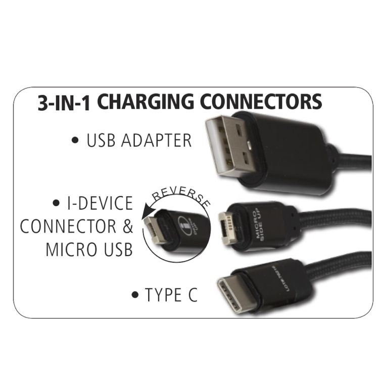 "OSLO" 5-in-1 Braided 6 Ft. Long Cell Phone Charging Cable 2