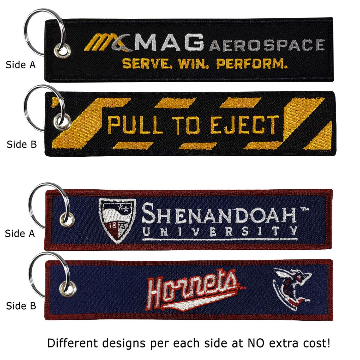 1 ¼” x 6 ¼” Two Sided Embroidered Big Size Key Ring