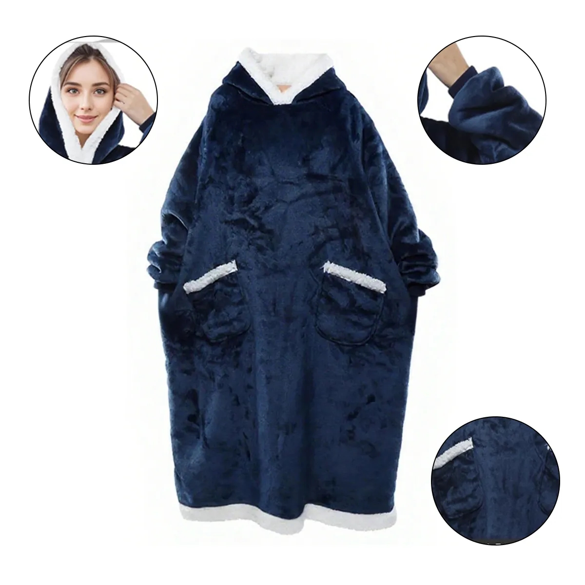 Oversized Wearable Blanket Hoodie, custom hoodie or sweatshirt with logo imprint 5
