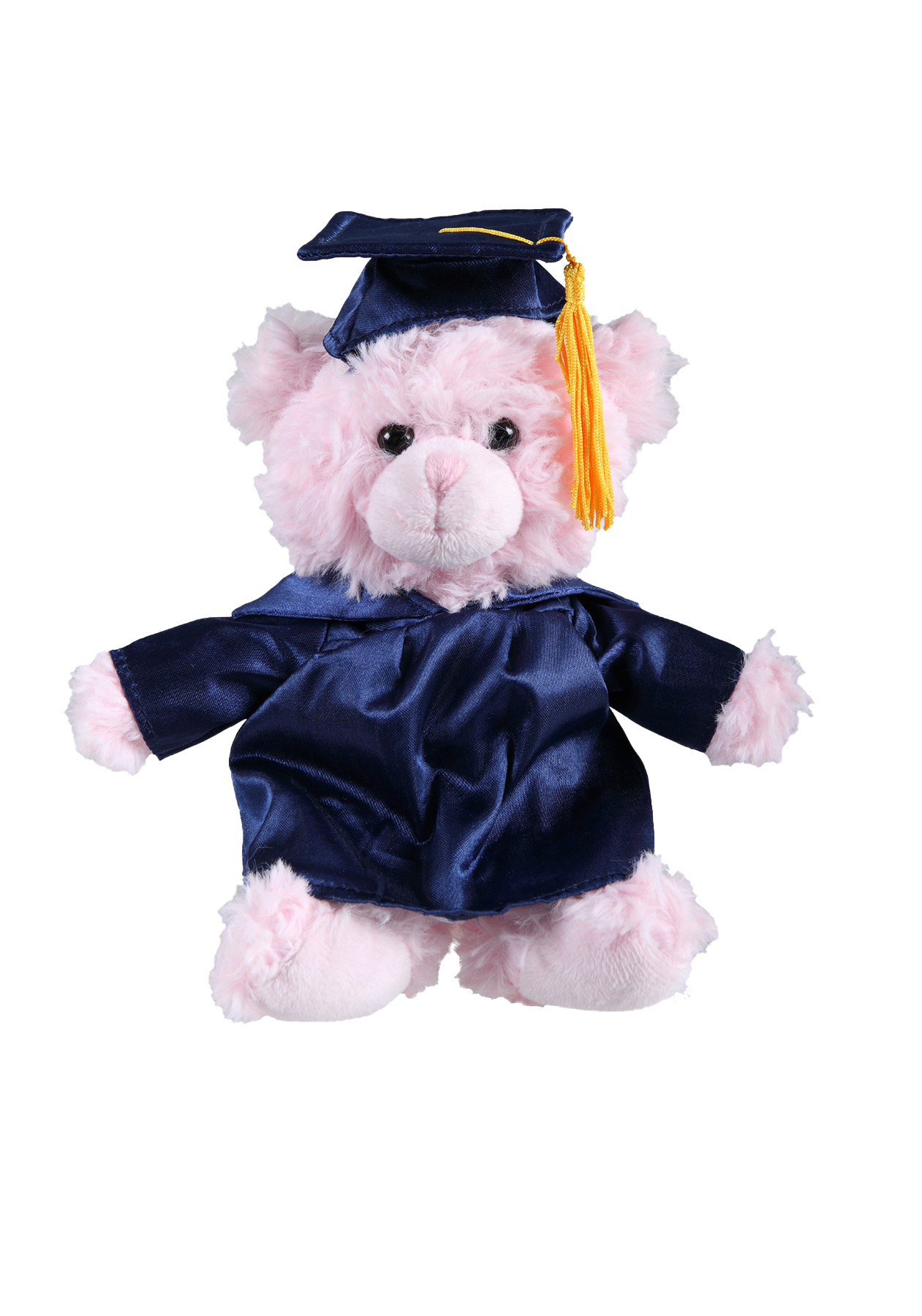 soft plush  Pink Curly Sitting Bear with graduation cap &gown 5