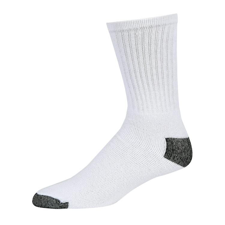 Adult Crew Sports Socks - White with Black Size 9-11 1