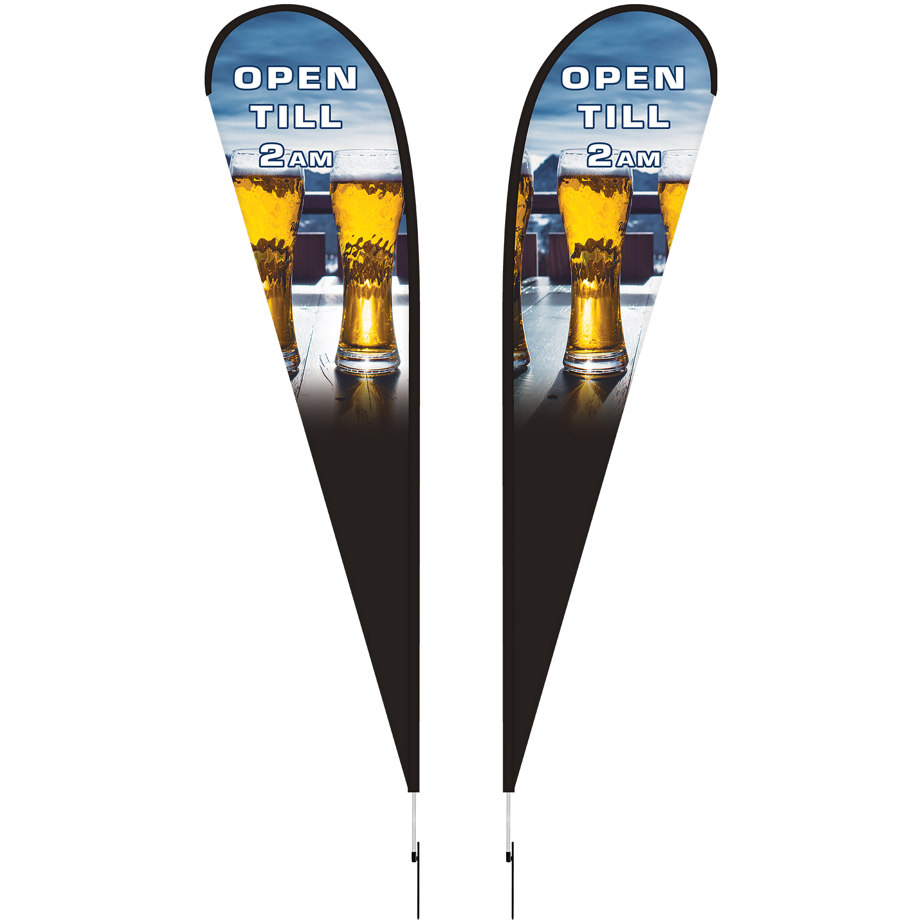 15' Double Sided Teardrop Banner w/ Premium Hardware & Spike 8