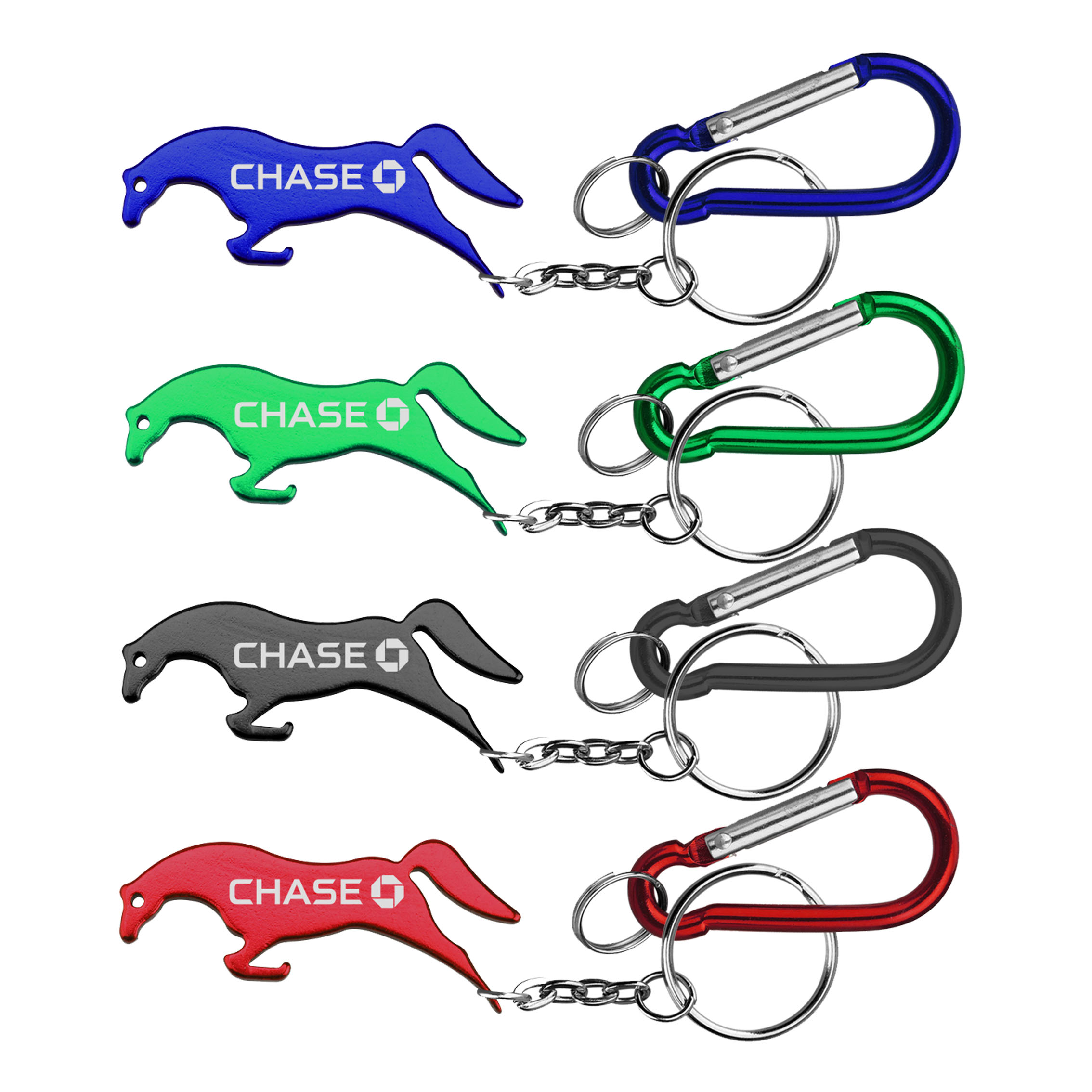 Horse shape bottle opener with key chain. 3