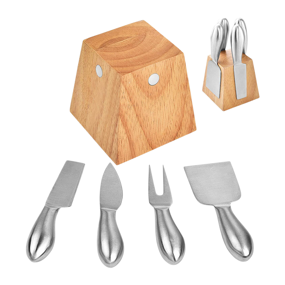 Cheese Knife Set with Wood Block 5