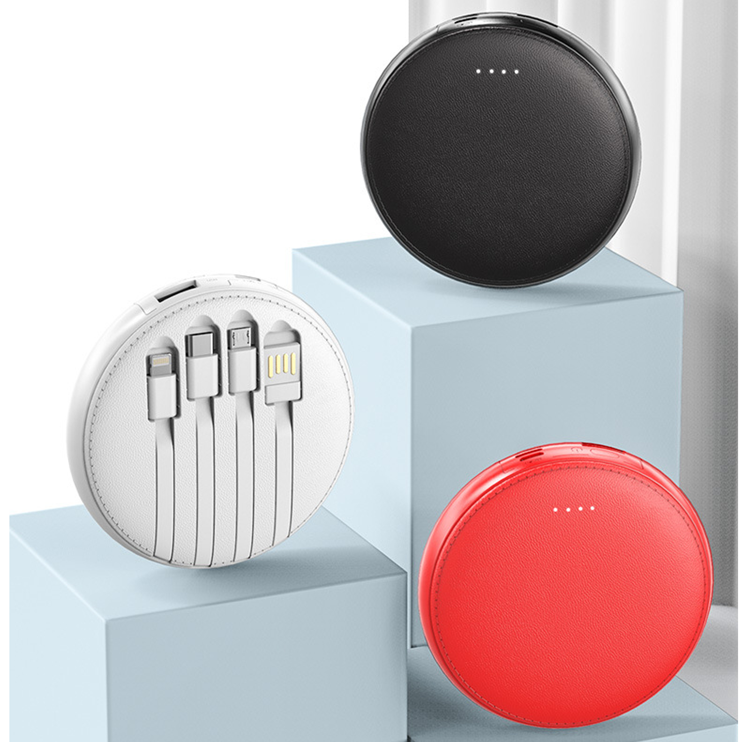 Round PU Wireless Power Bank 5