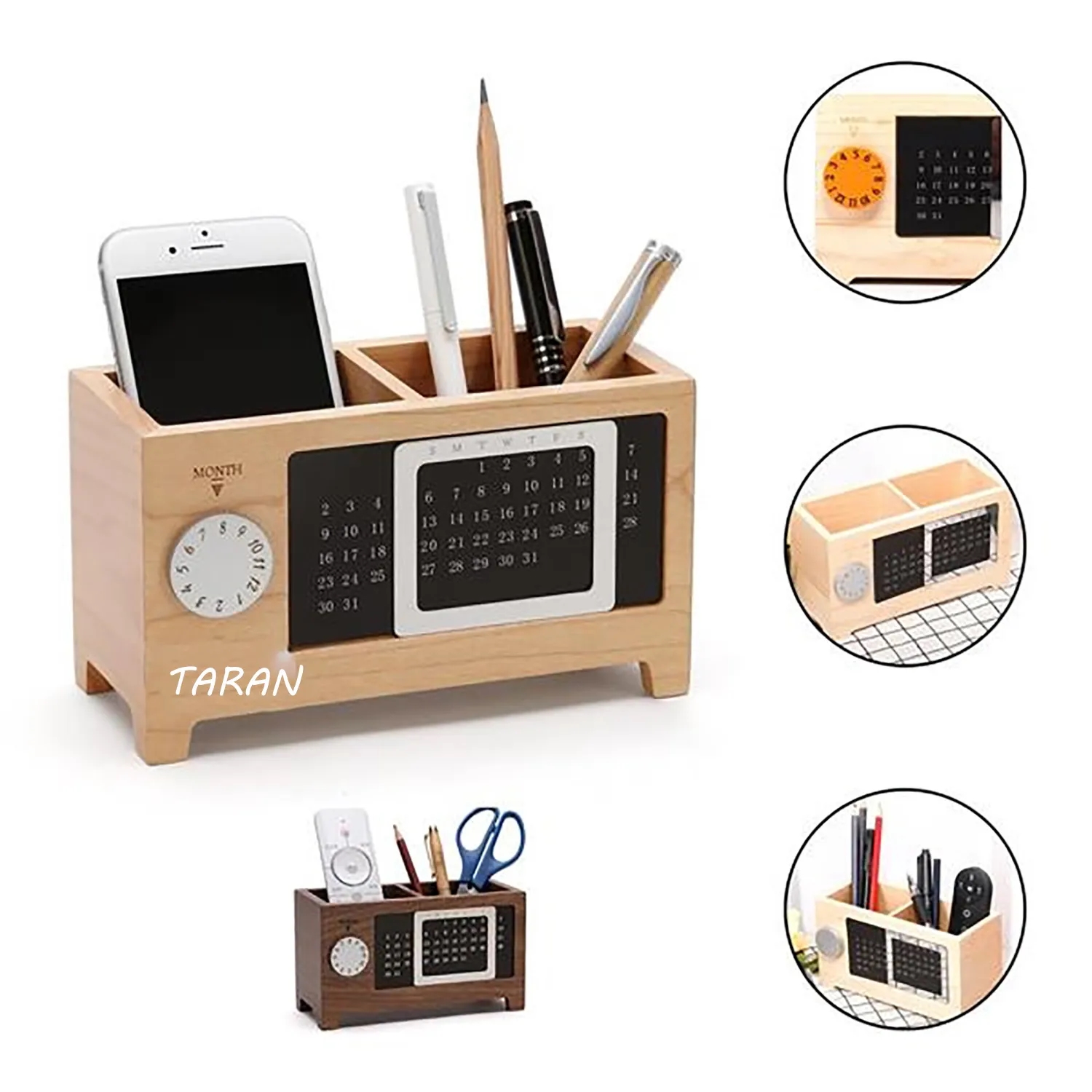 Wooden Pencil Holder Desk Supplies Organizer 5