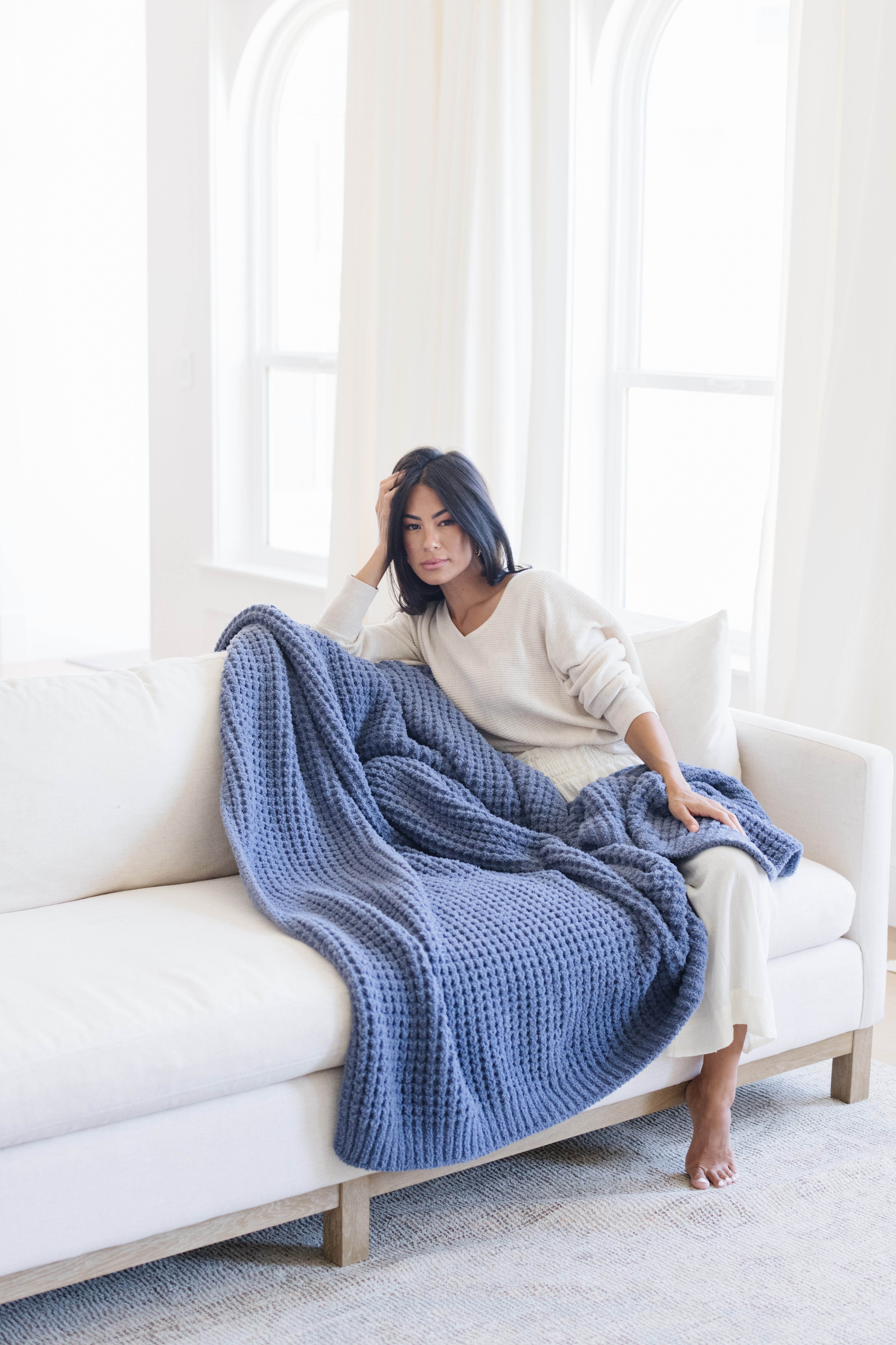 Waffle Knit Oxford-Throw Luxury Blanket (50x60) 1