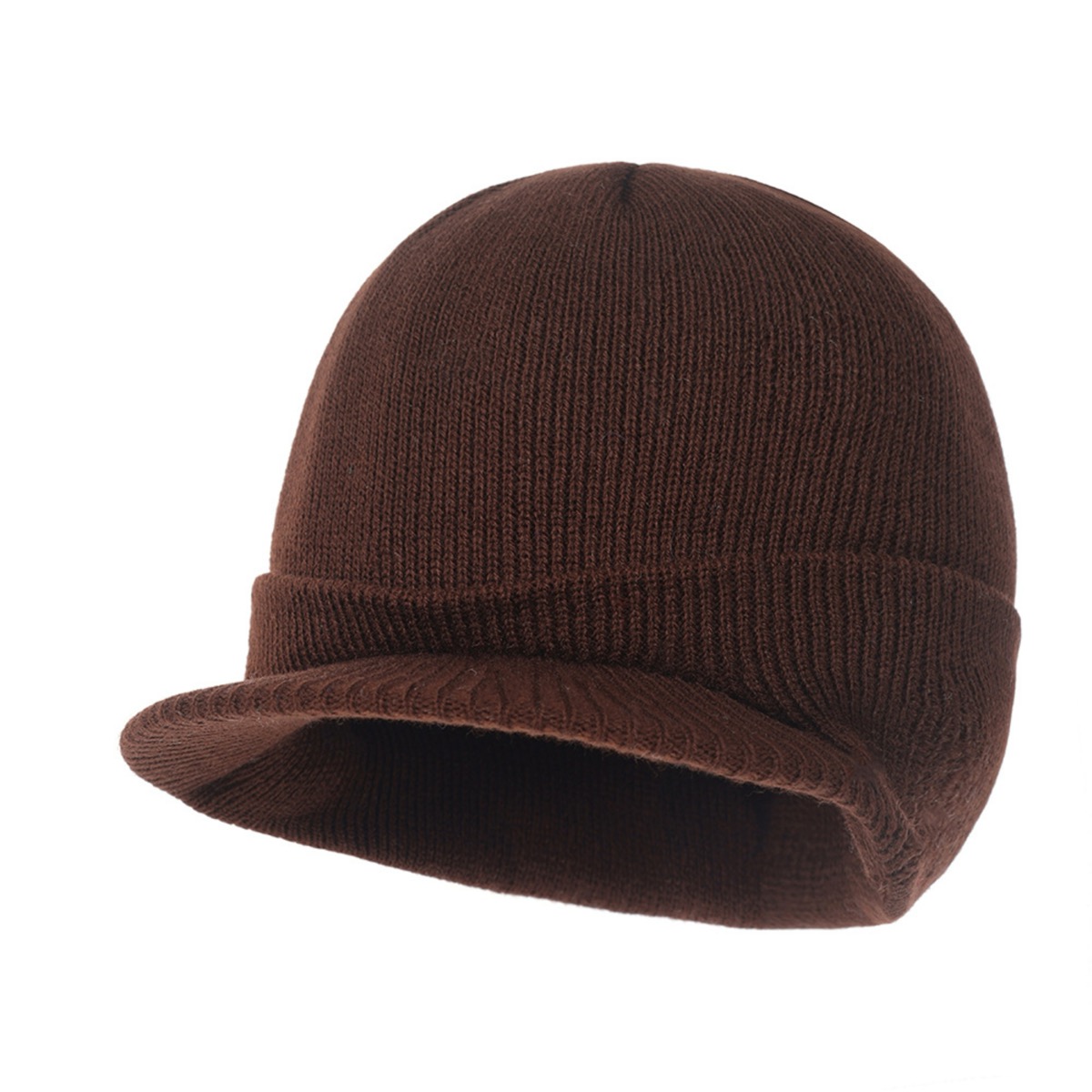 Classic Men's Knit Beanie with Brim for Cold Weather 1