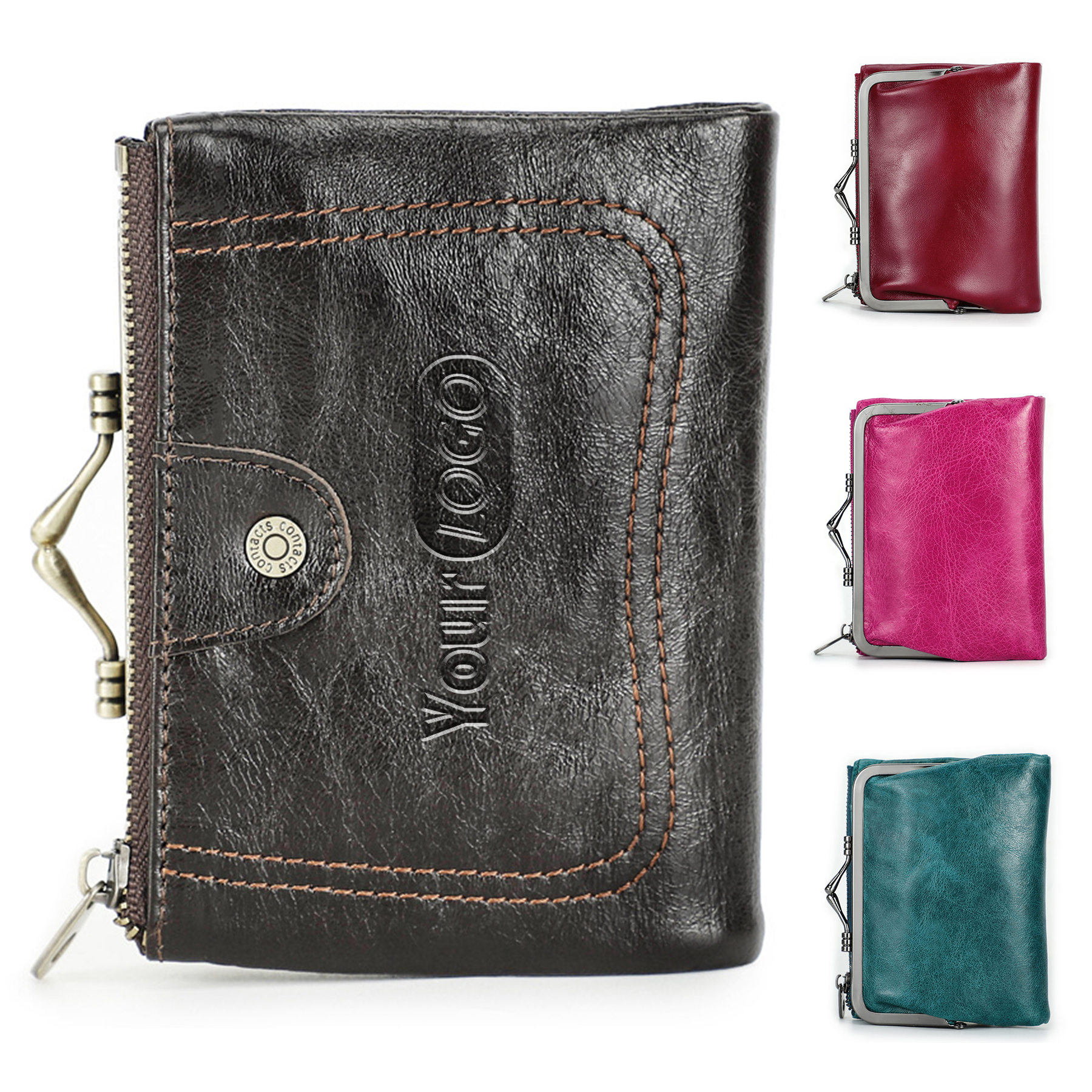 Leather RFID Clip Medium Waterproof Wallet 2