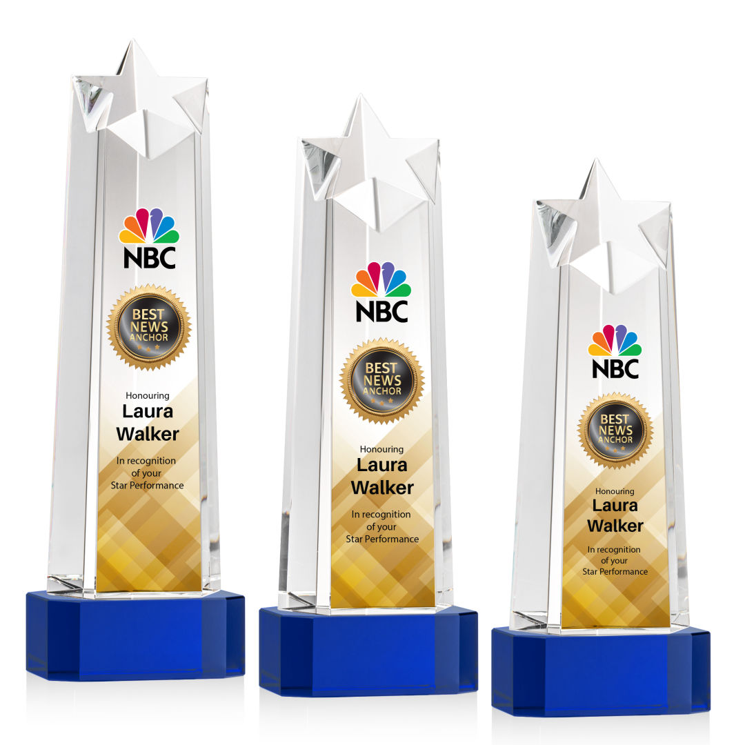 Delaware Star VividPrint™ Award on Base - Blue