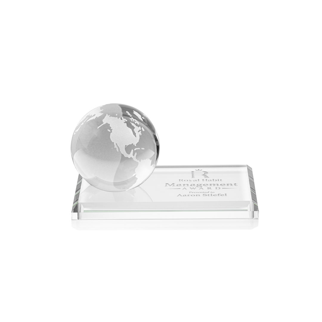 Globe Award on Rectangle Base - Clear 2