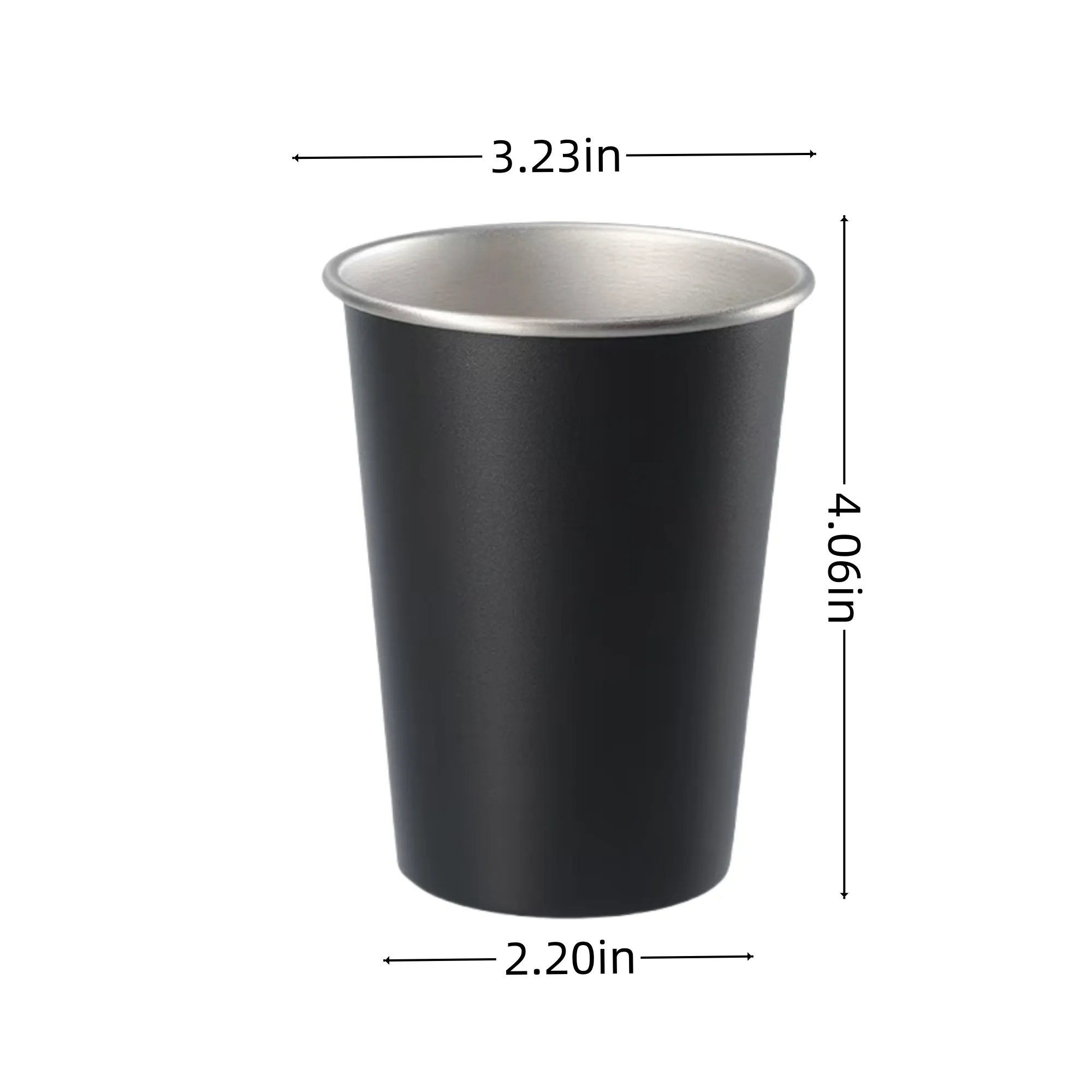 12oz Stainless Steel Cups Stackable Metal Drinking Glasses 12