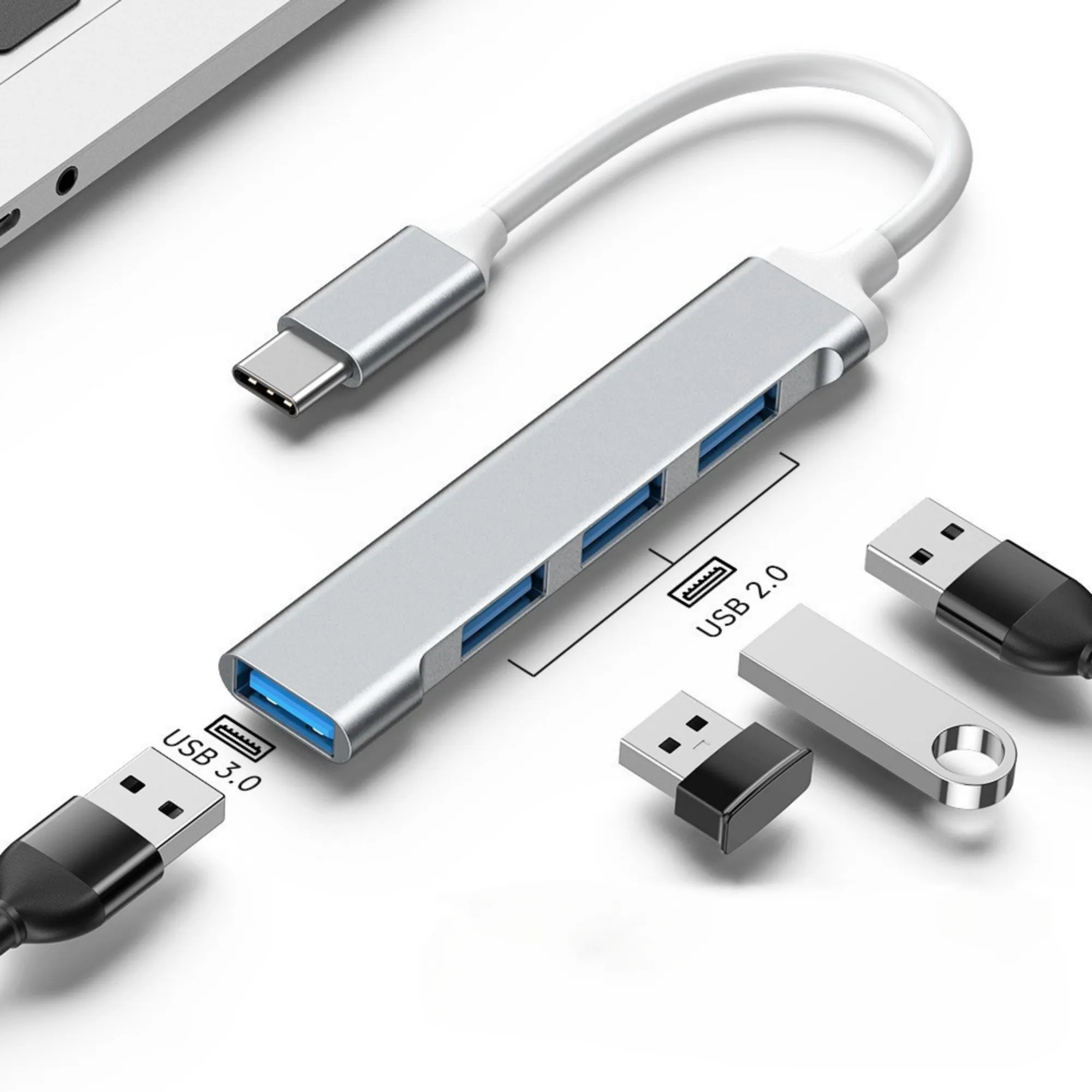 Portable 4-In-1 3.0 Docking USB C Hub Extender 3