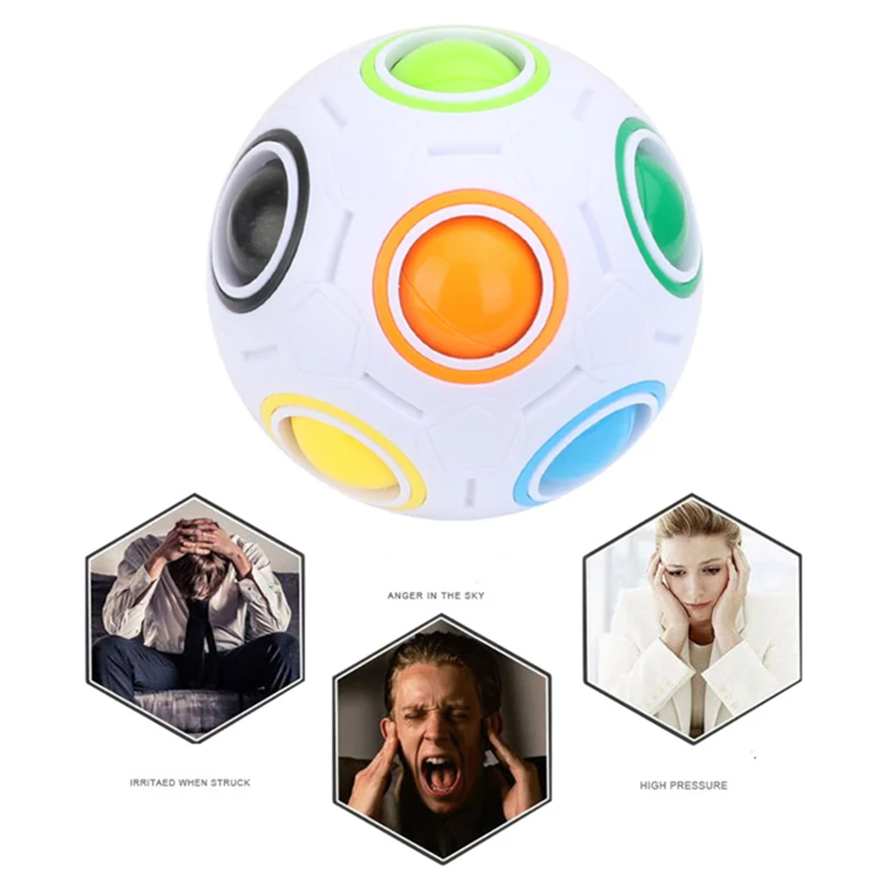 Magic Press Rainbow Ball Cube for Kids, Unpacked Intelligence Toys 2