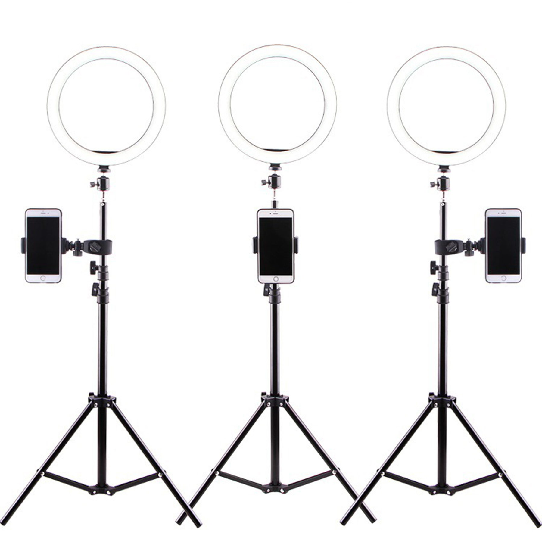 Ring Light with Live Stream Stand with 2Phone Holders 3