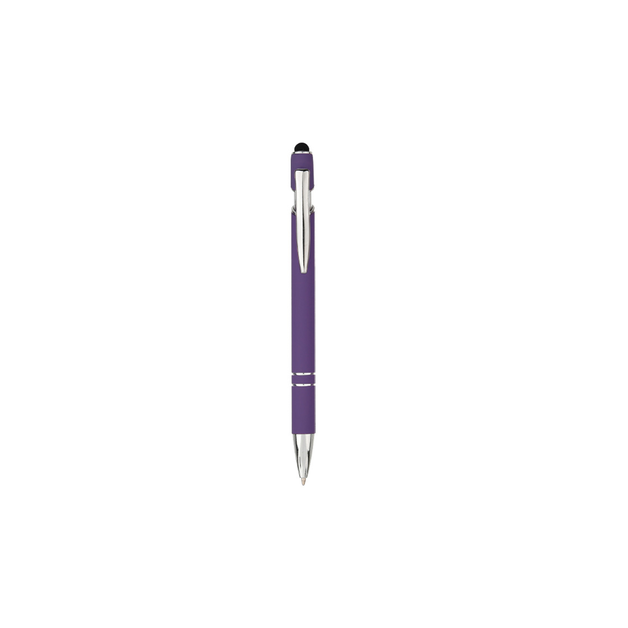 Aluminum Stylus Pen With Rubberized Finish And Plunger Action 25