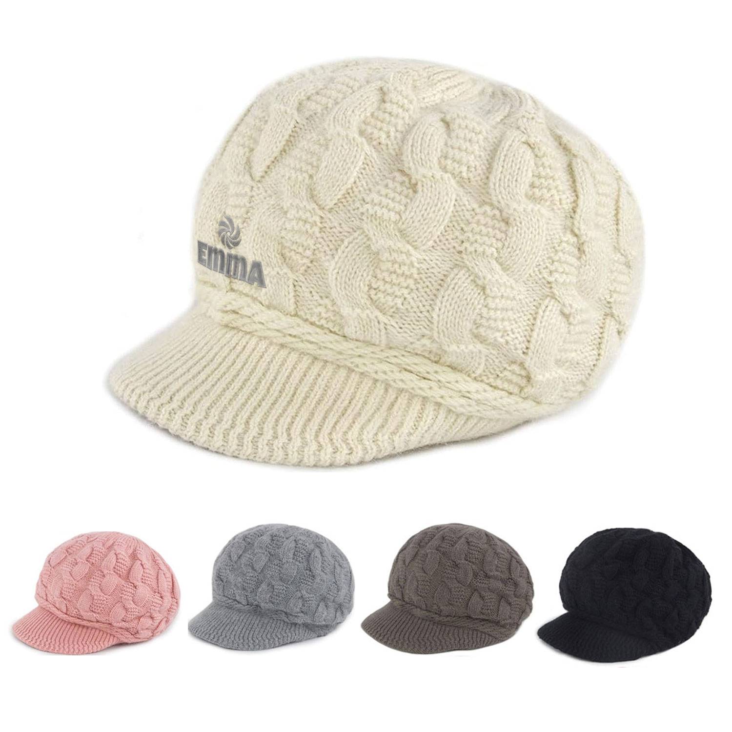 Women's Winter Warm Loose Knit Hat - With Brim" 2