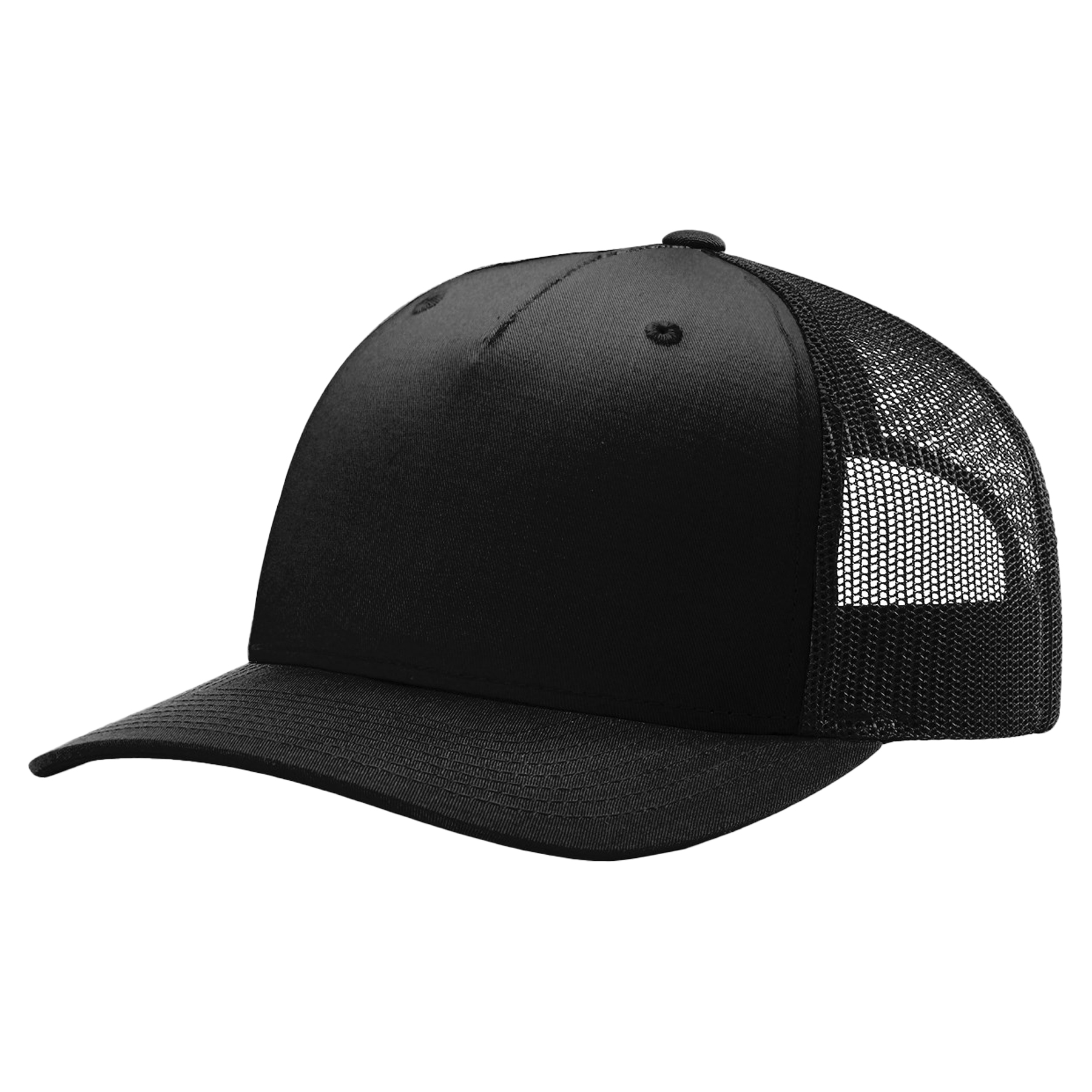 Richardson 112FP 5-Panel Snapback Trucker Hat w/Leatherette Adhesive Patches or Embroidery 7