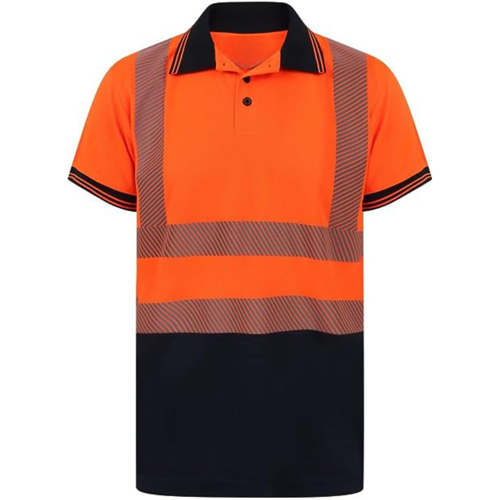 VISIPRO Short Sleeve Reflective Colorblock Safety Polo with 3