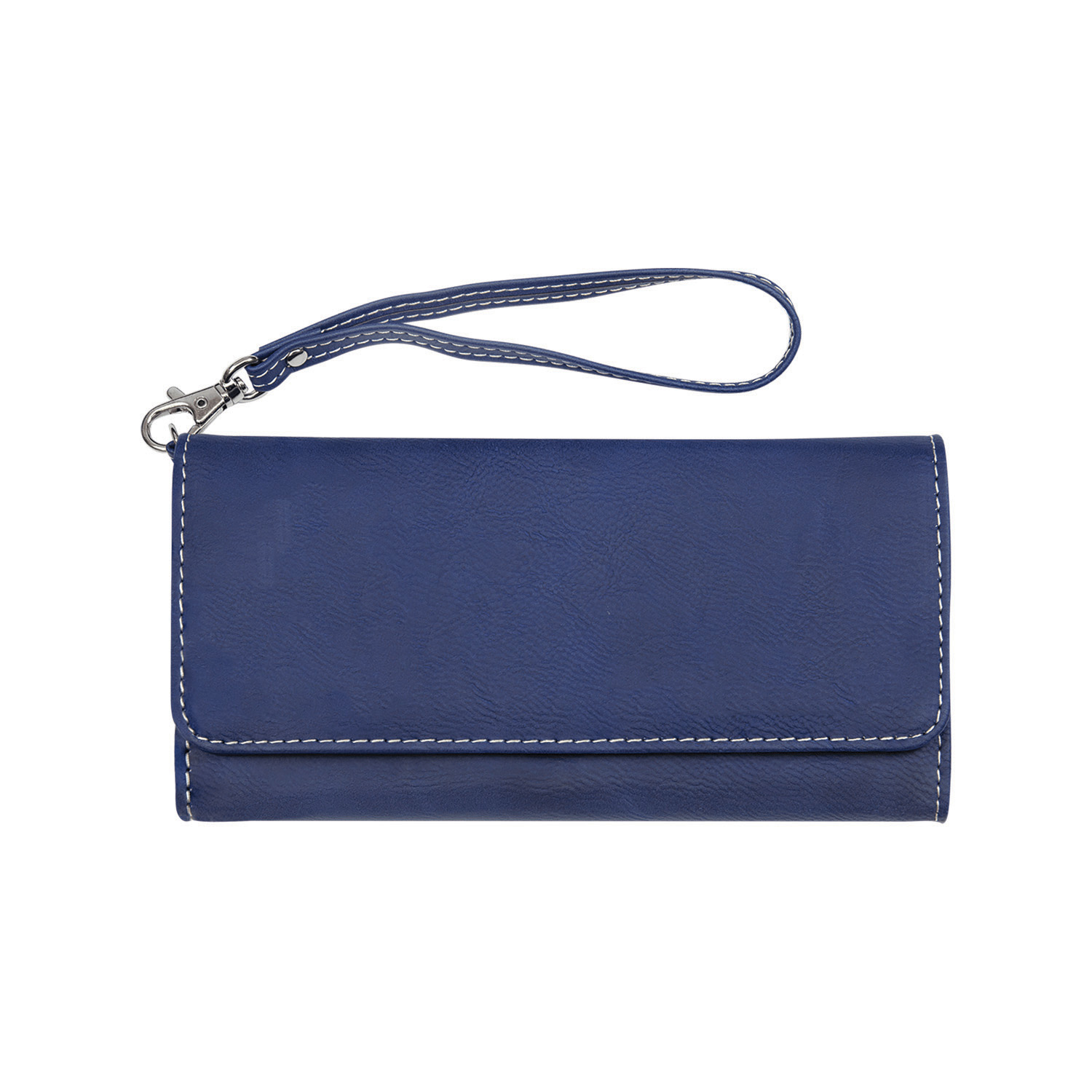 Blue/Silver Leatherette Wallet with Strap 2