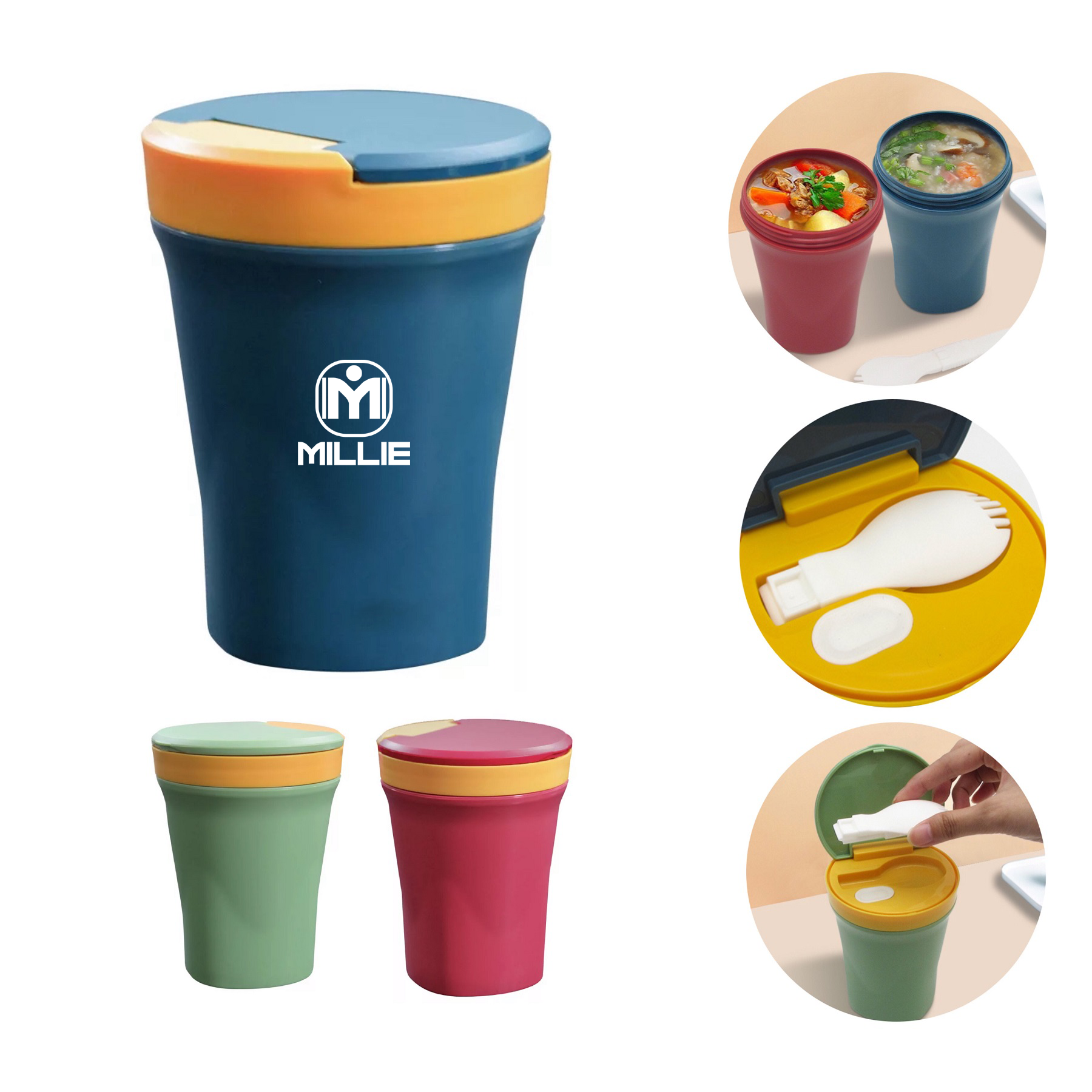 450ml Sealed Soup Cup With Spoon 2