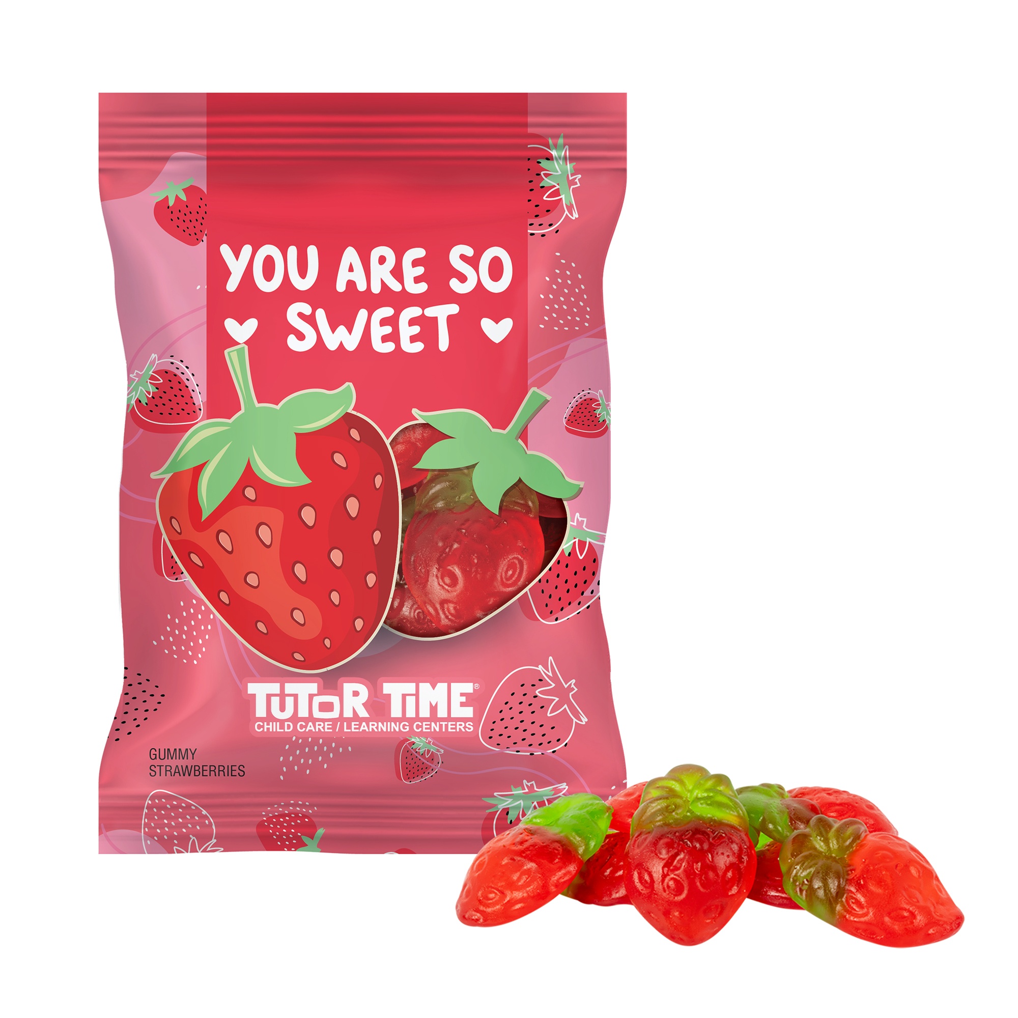 4 oz. Full Color Digibag™ with Gummy Strawberries 1