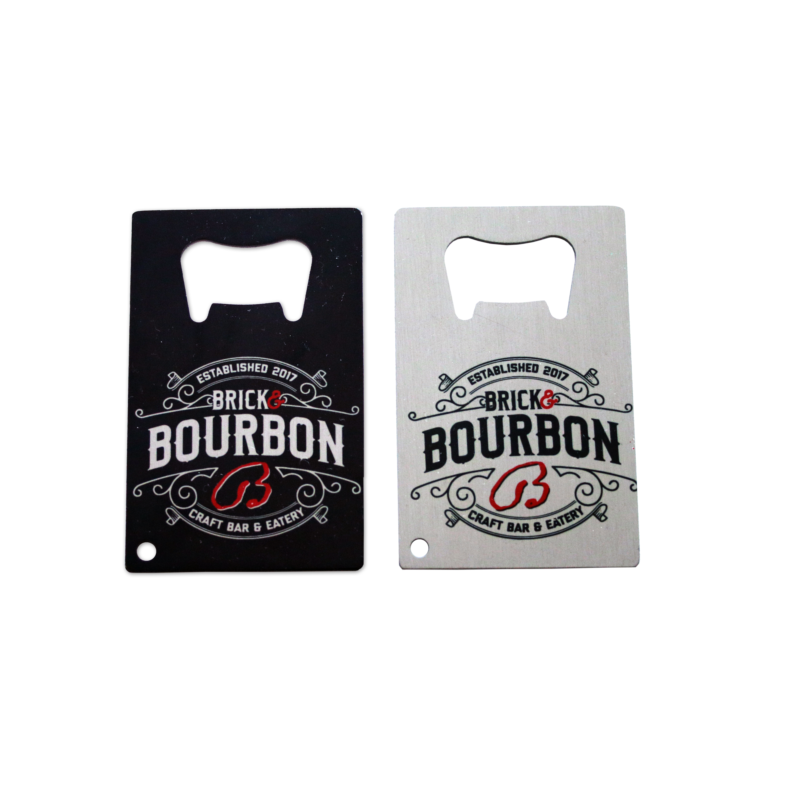 Sublimated Stainless Steel Bottle Opener with Punch Hole - Rectangle (2"x3.25")