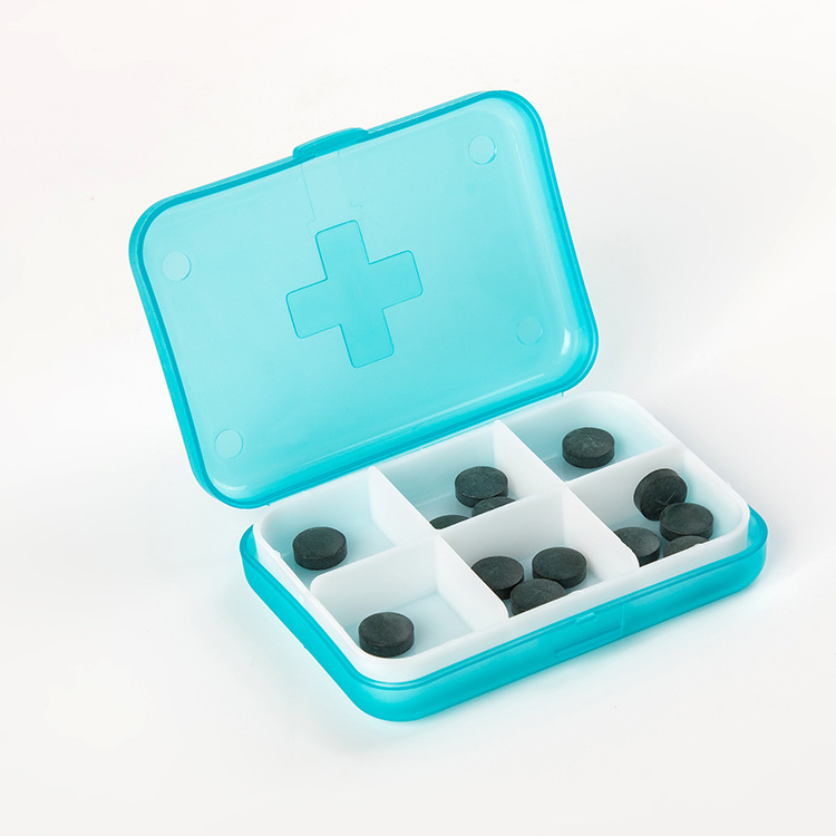 Mini cross pill box travel 4 compartments daily pill box 2