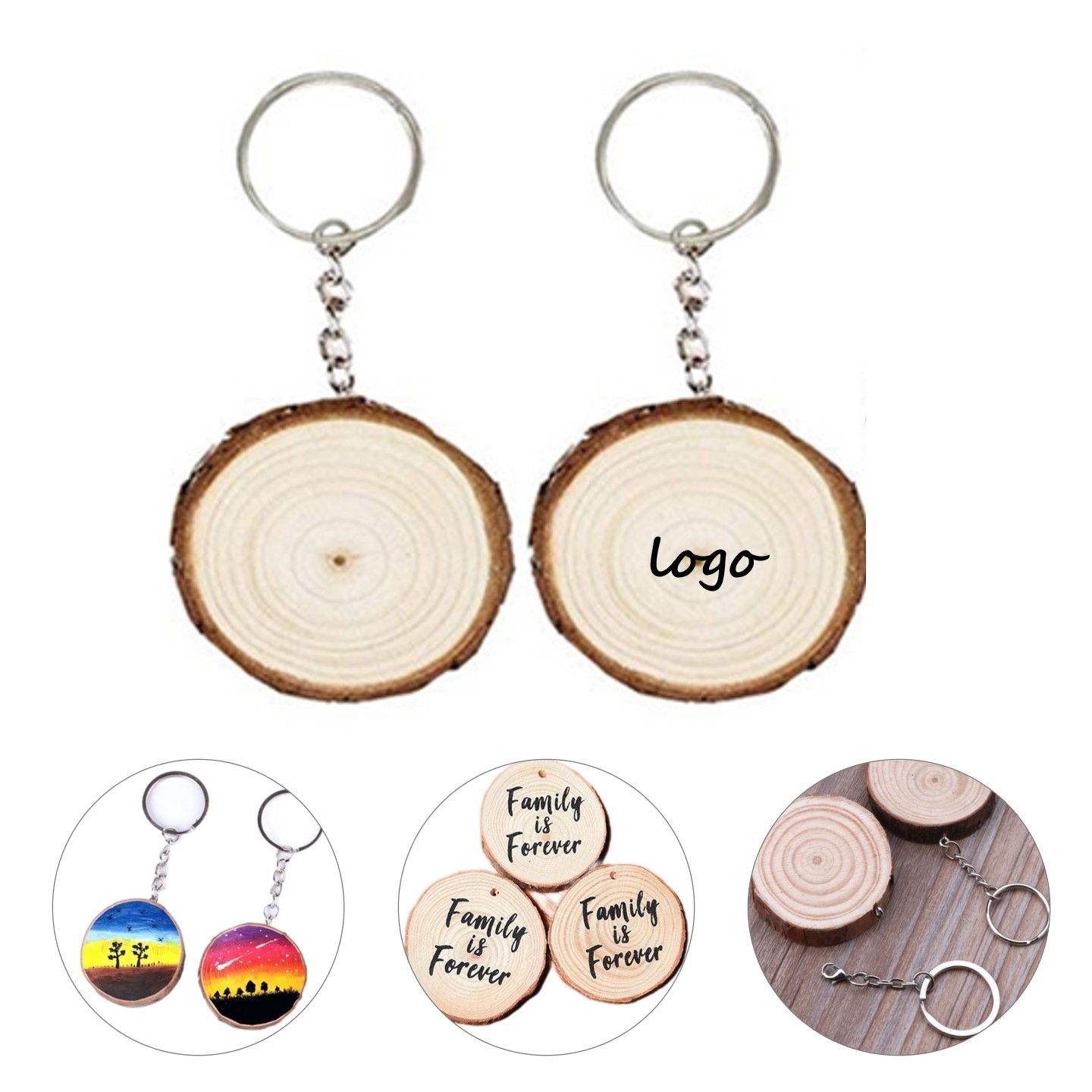 Wood Slice Keychain 2