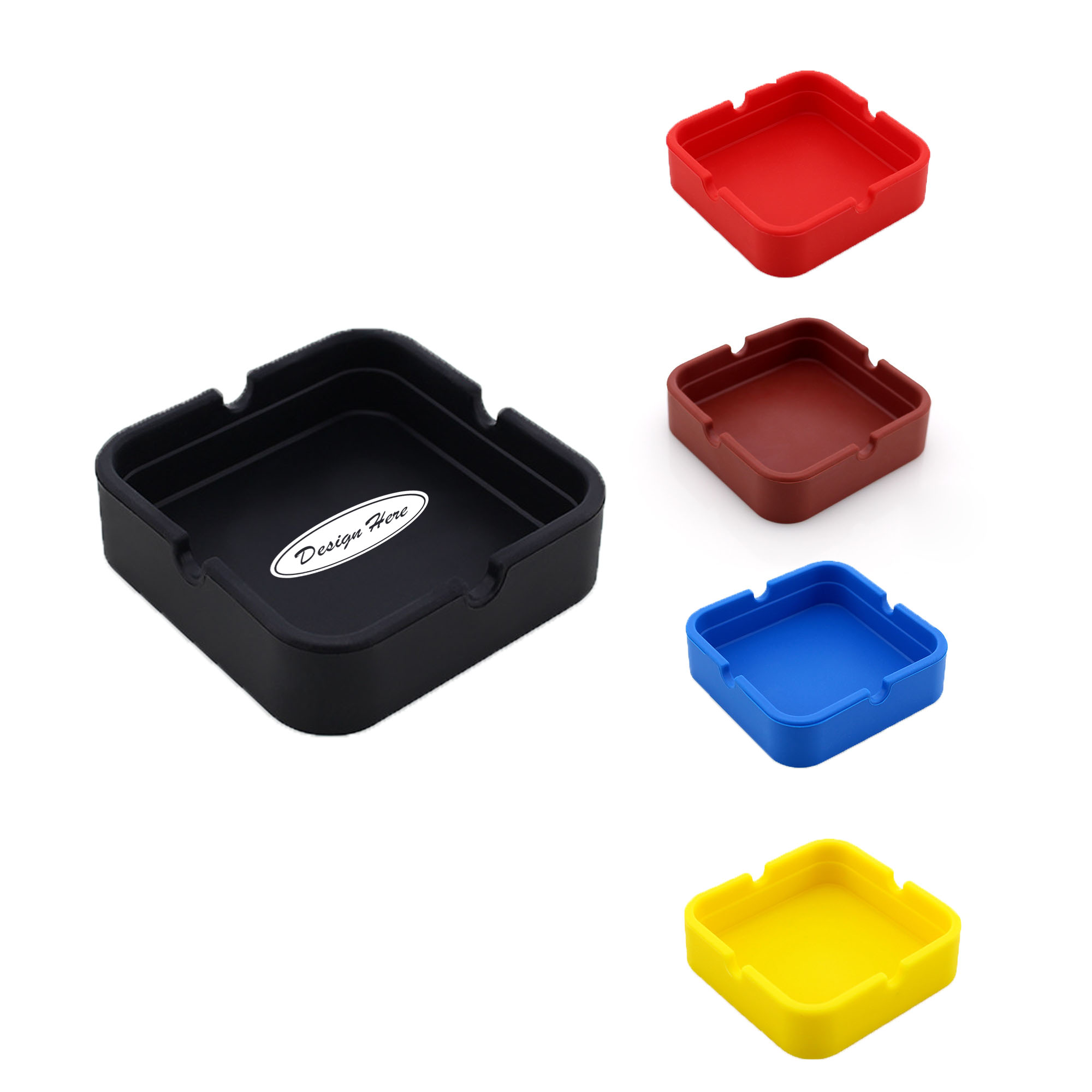 Shock-Resistant Silicone Square Ashtray with Heat Resistance 6