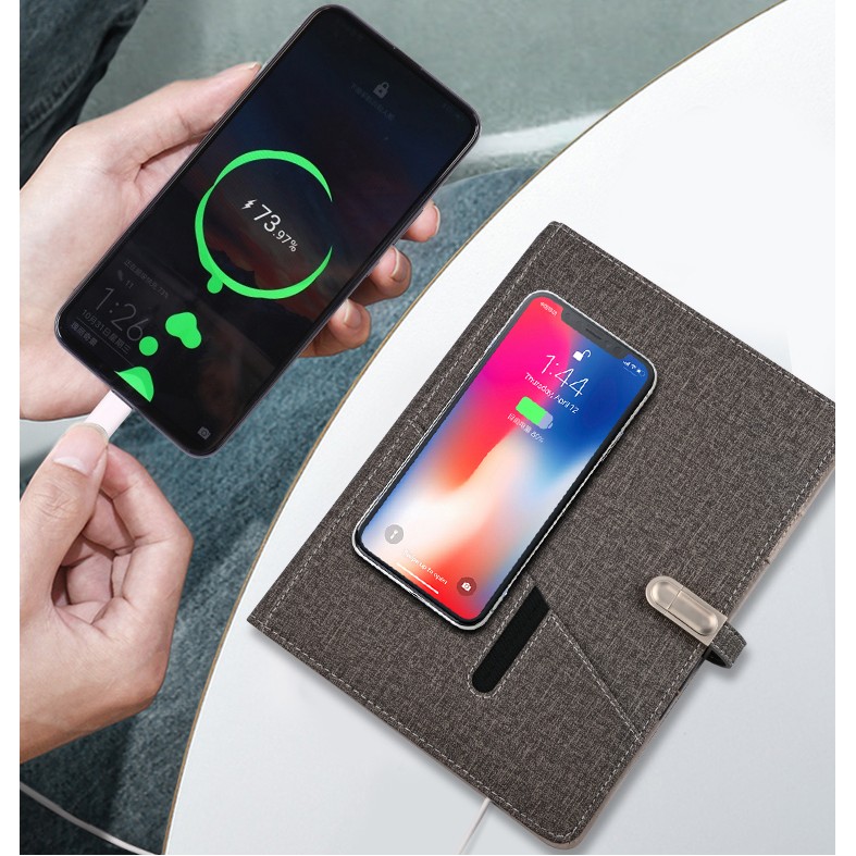 Portable Gift For Any Business Scenarios! Dairy Notebook With Wireless Charger And Drawing Tablet 3