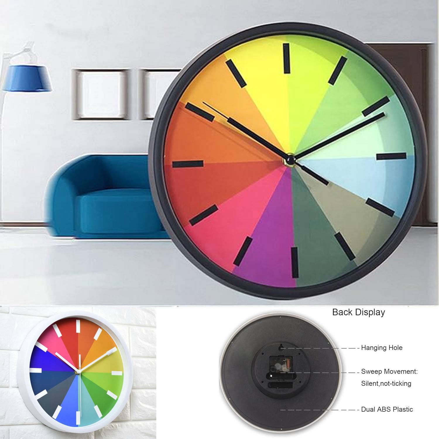 10" Rainbow Wall Clock for Home Decoration 1