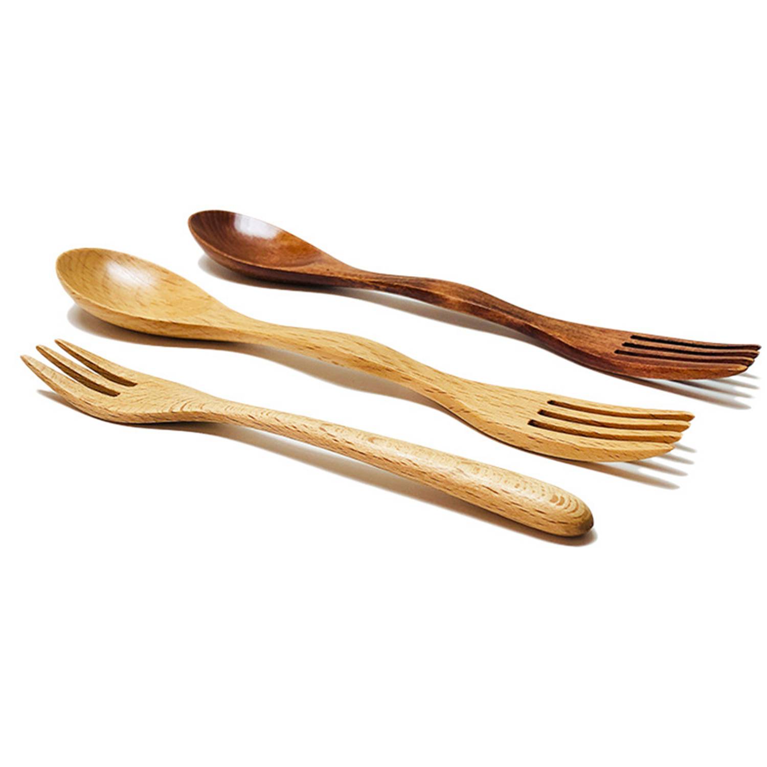Multi-function Wooden Fork And Spoon, custom kitchen gadget with logo imprint 6